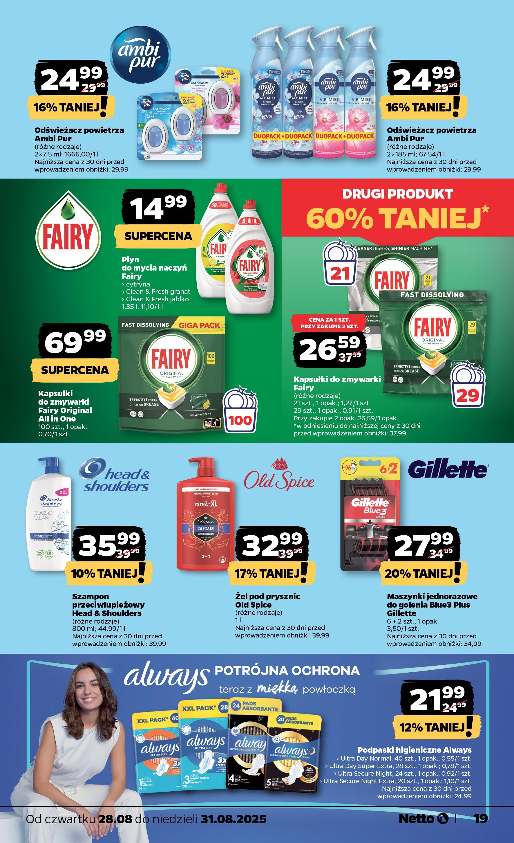 Netto gazetka - Spożywcza od 28.08.2025 | Promocje | Strona: 19 | Produkty: Cytryna, Kapsułki fairy, Szampon, Żel pod prysznic Netto gazetka - Spożywcza od 28.08.2025 - Aktualne promocje | Strona: 19 | Produkty: Cytryna, Kapsułki fairy, Szampon, Żel pod prysznic