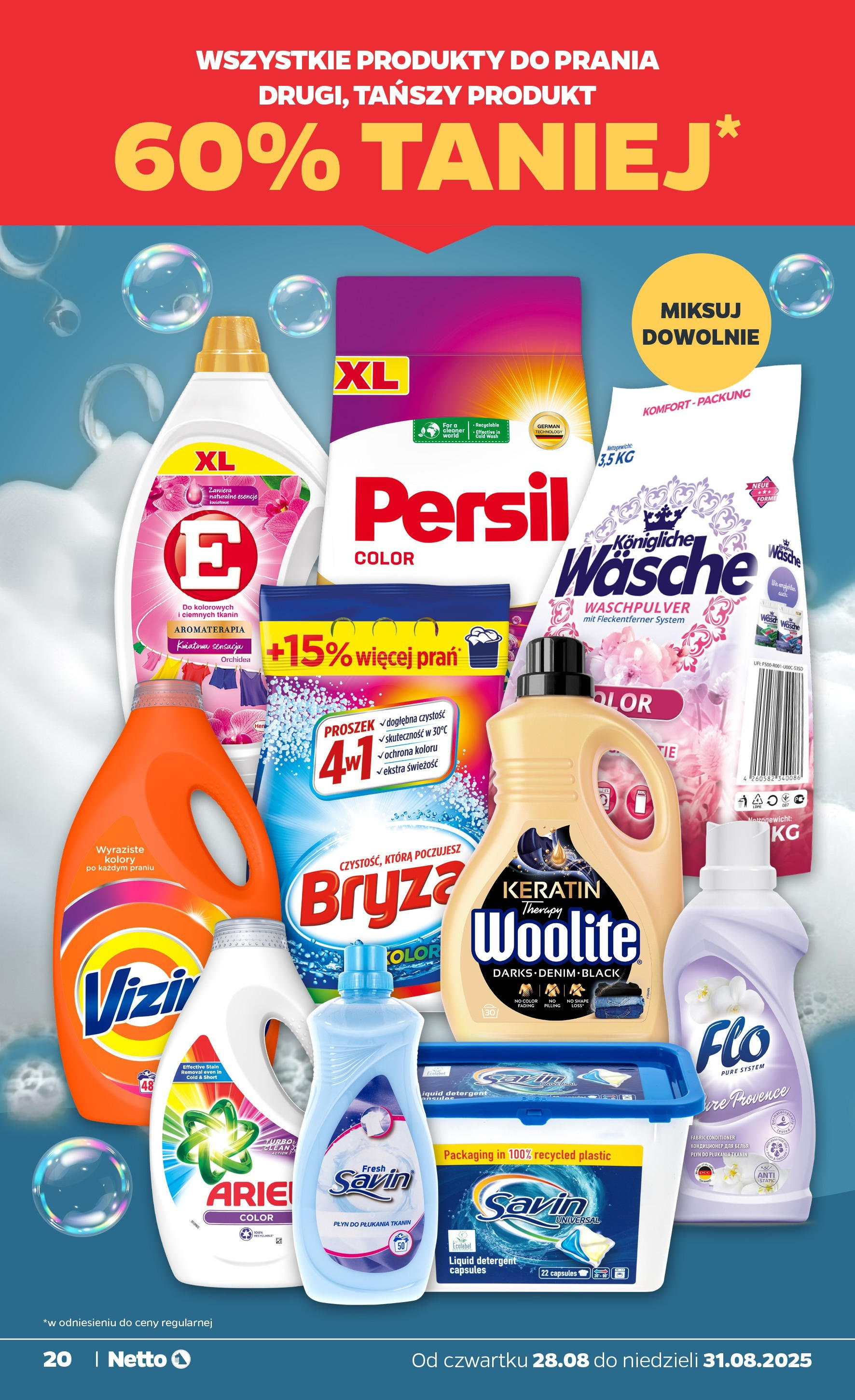 Netto gazetka - Spożywcza od 28.08.2025 | Promocje | Strona: 20 | Produkty: Persil, Cleaner, Płyn do płukania tkanin, Detergent Netto gazetka - Spożywcza od 28.08.2025 - Aktualne promocje | Strona: 20 | Produkty: Persil, Cleaner, Płyn do płukania tkanin, Detergent