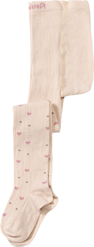 ALANA Strumpfhose mit Herz-Muster & Ripp-Struktur, beige, Gr. 110/116