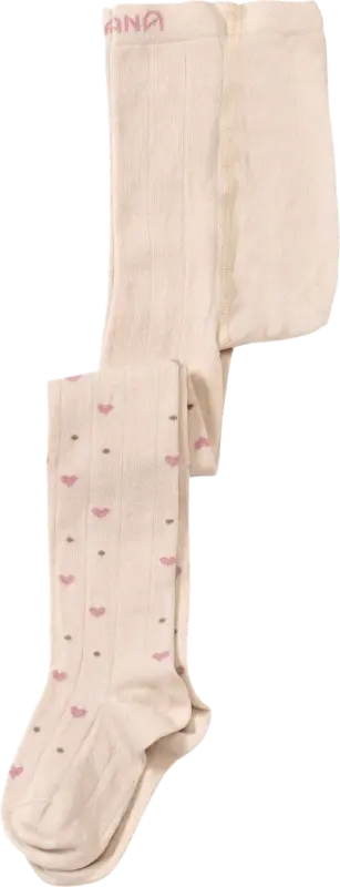 ALANA Strumpfhose mit Herz-Muster & Ripp-Struktur, beige, Gr. 110/116