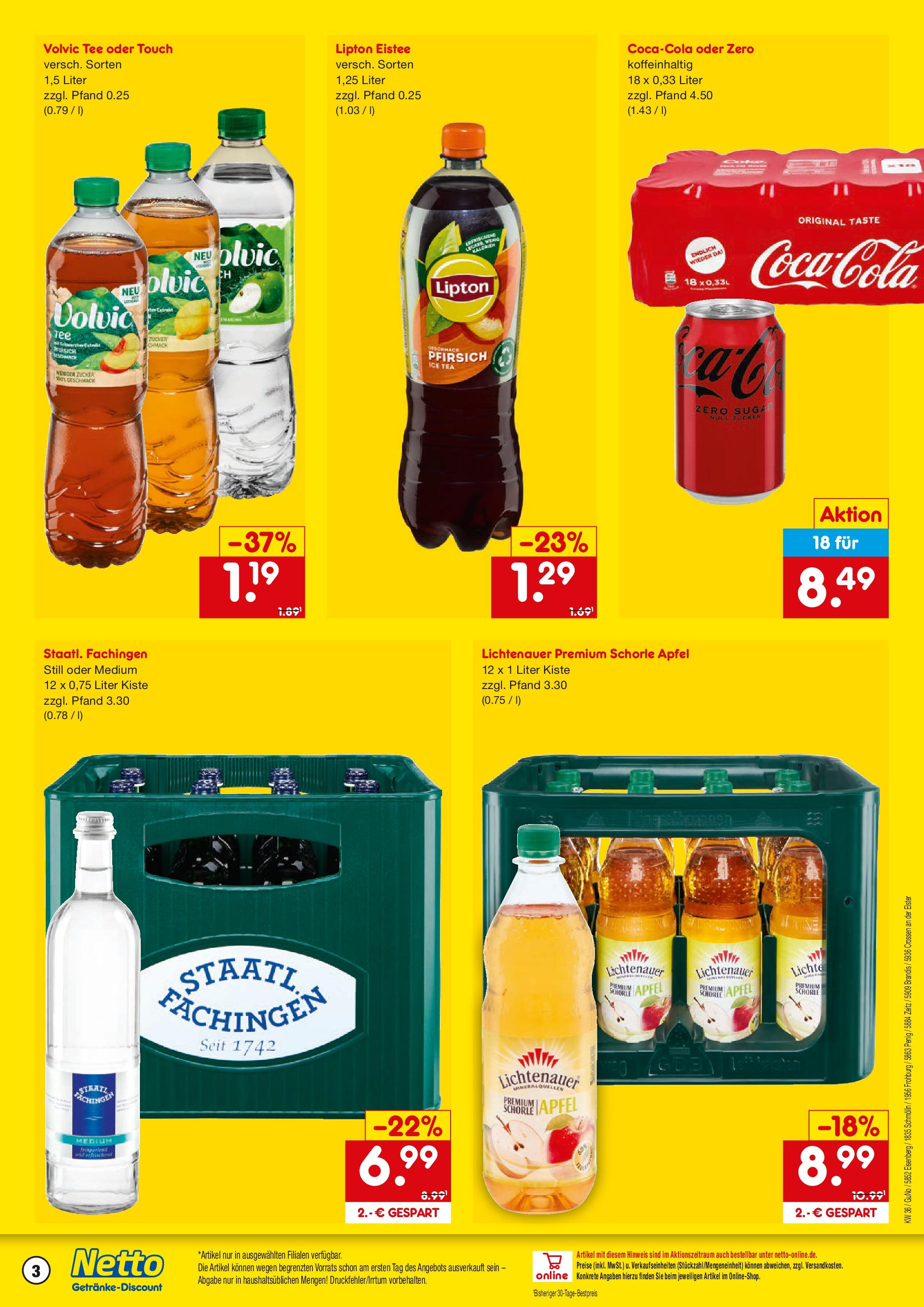 Netto Marken-Discount prospekt Schmölln (ab 01.09.2025) » Angebote | Seite: 3 | Produkte: Volvic tee, Zucker, Pfirsich, Volvic Netto Marken-Discount prospekt Schmölln (ab 01.09.2025) » Angebote | Seite: 3 | Produkte: Volvic tee, Zucker, Pfirsich, Volvic