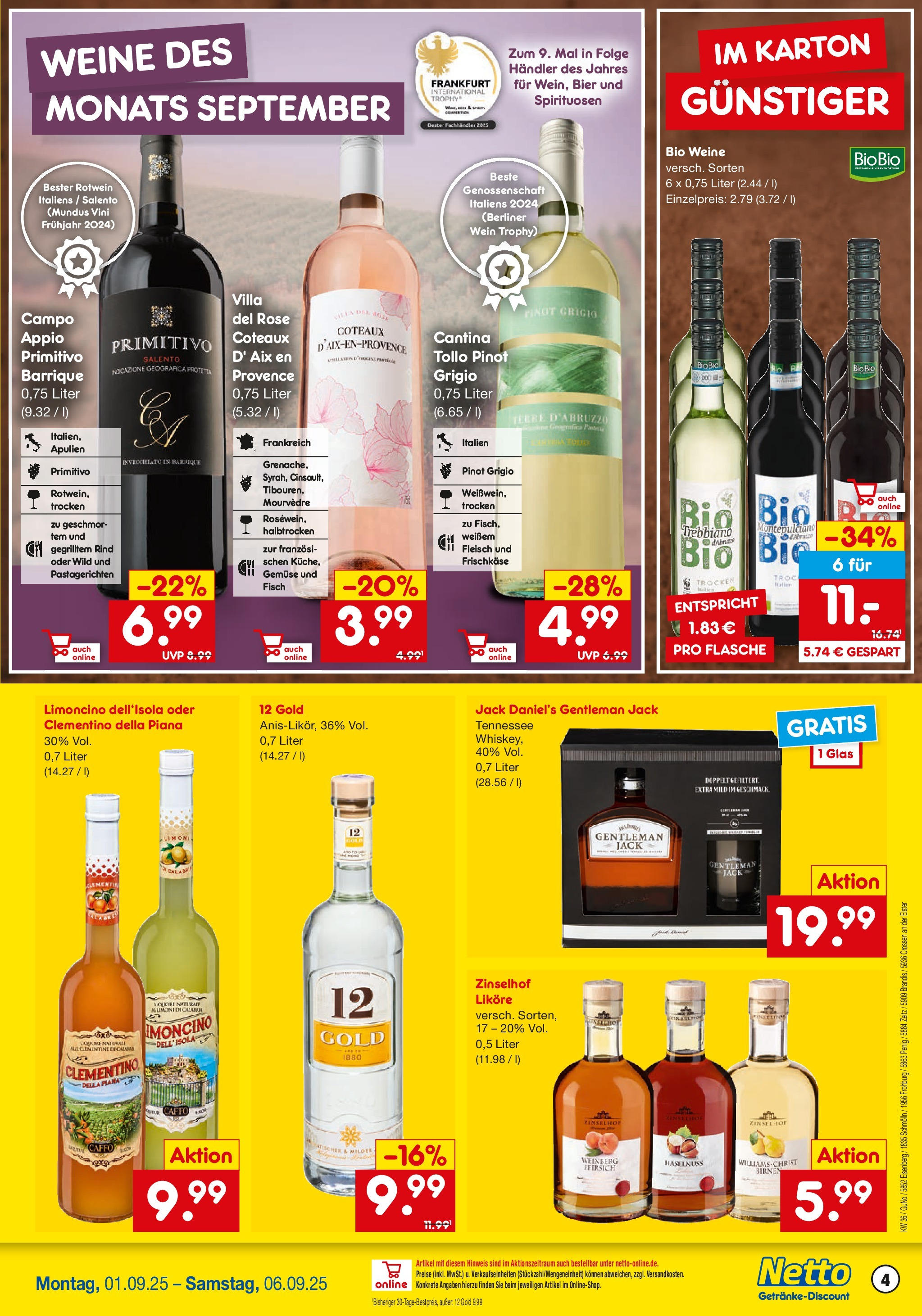 Netto Marken-Discount prospekt Schmölln (ab 01.09.2025) » Angebote | Seite: 4 | Produkte: Berliner, Gemüse, Pfirsich, Frischkase Netto Marken-Discount prospekt Schmölln (ab 01.09.2025) » Angebote | Seite: 4 | Produkte: Berliner, Gemüse, Pfirsich, Frischkase