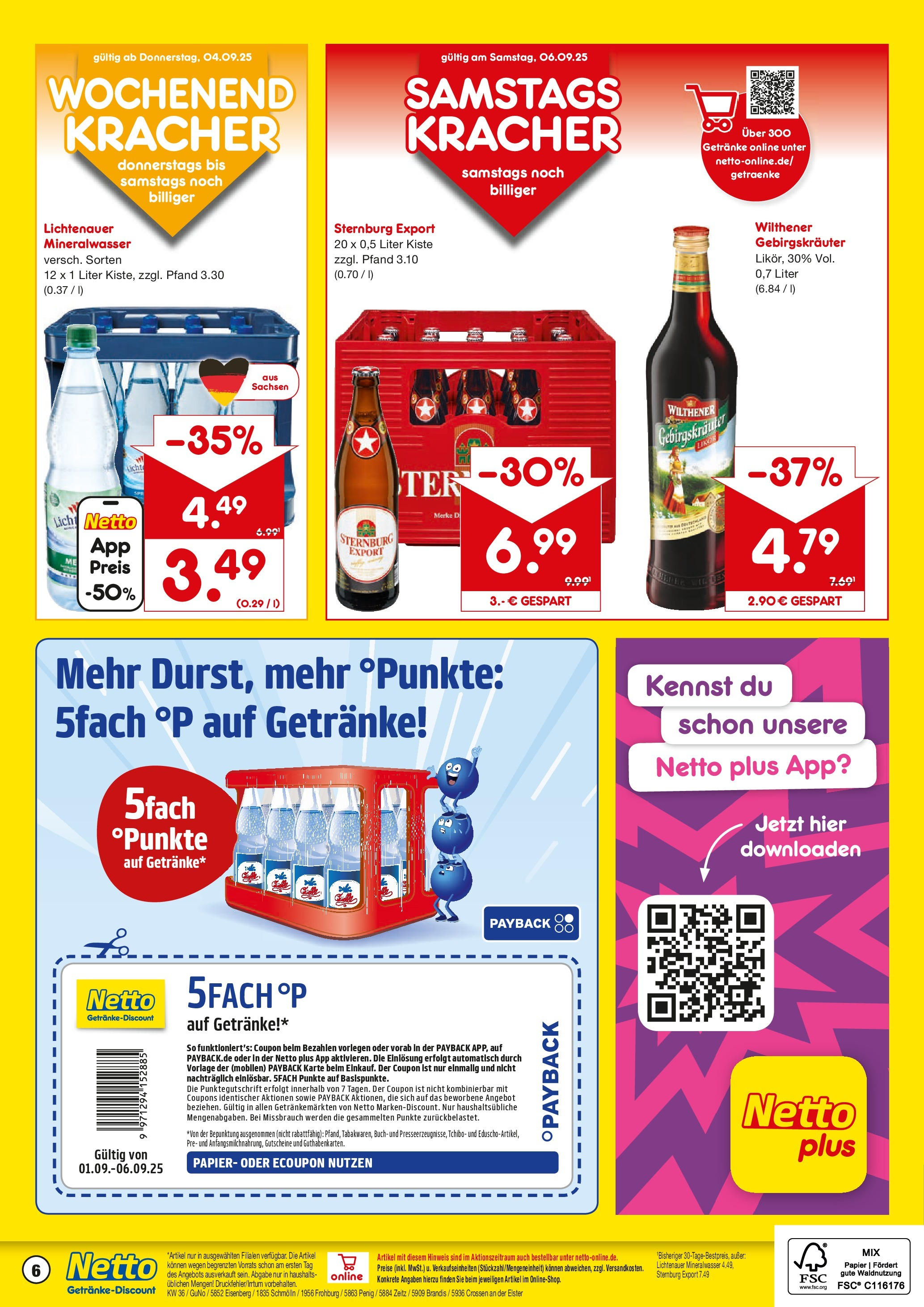 Netto Marken-Discount prospekt Schmölln (ab 01.09.2025) » Angebote | Seite: 6 | Produkte: Wilthener, Wilthener gebirgskrauter, Likör, Mineralwasser Netto Marken-Discount prospekt Schmölln (ab 01.09.2025) » Angebote | Seite: 6 | Produkte: Wilthener, Wilthener gebirgskrauter, Likör, Mineralwasser
