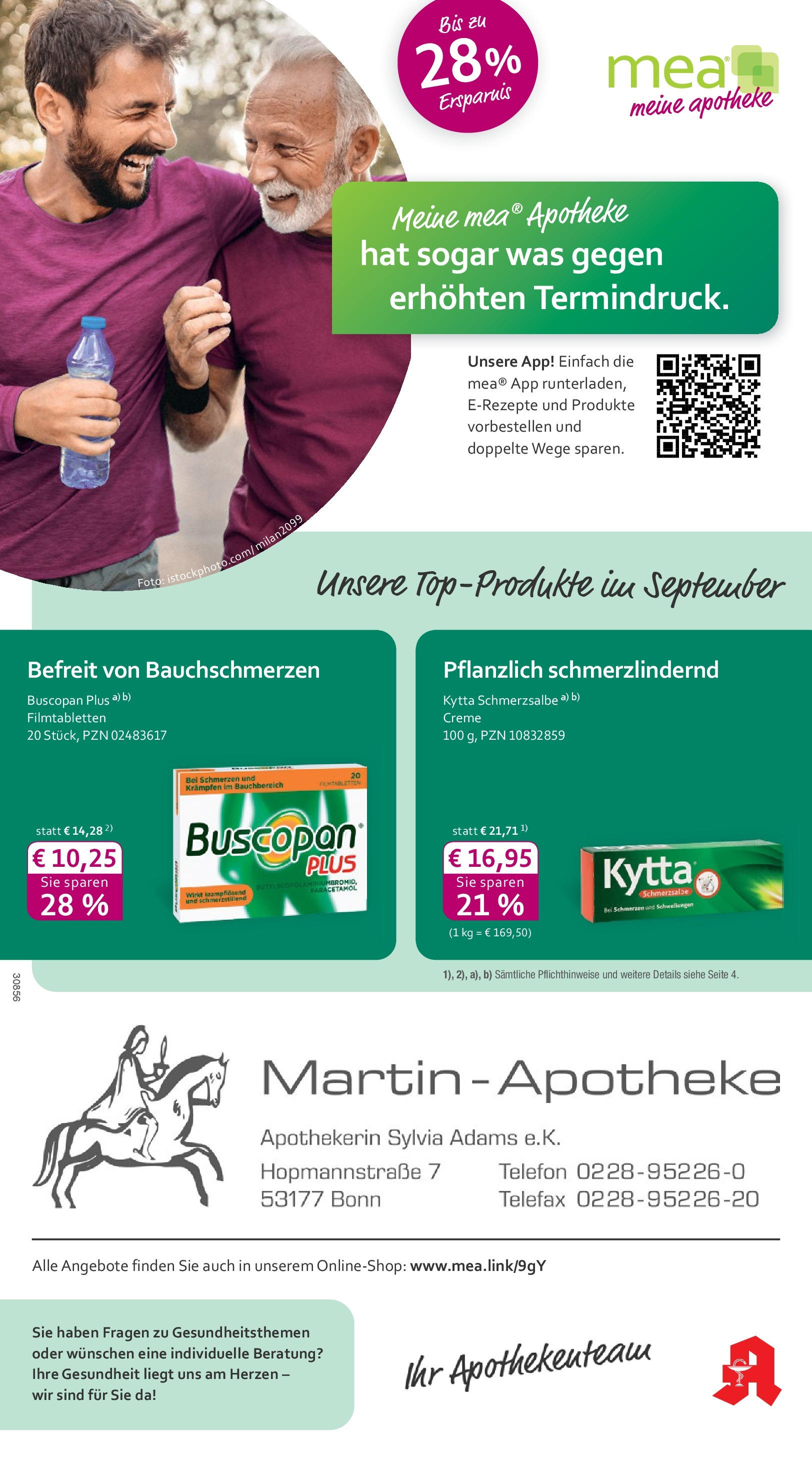 Entdecke - mea Apotheke: Top Angebote im September! (ab 31.08.2025) zum Blättern | Seite: 1 | Produkte: Creme, Telefon