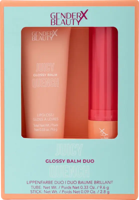 Gender X Beauty Lipbalm Glossy Duo Juicy Quench Nude Drop