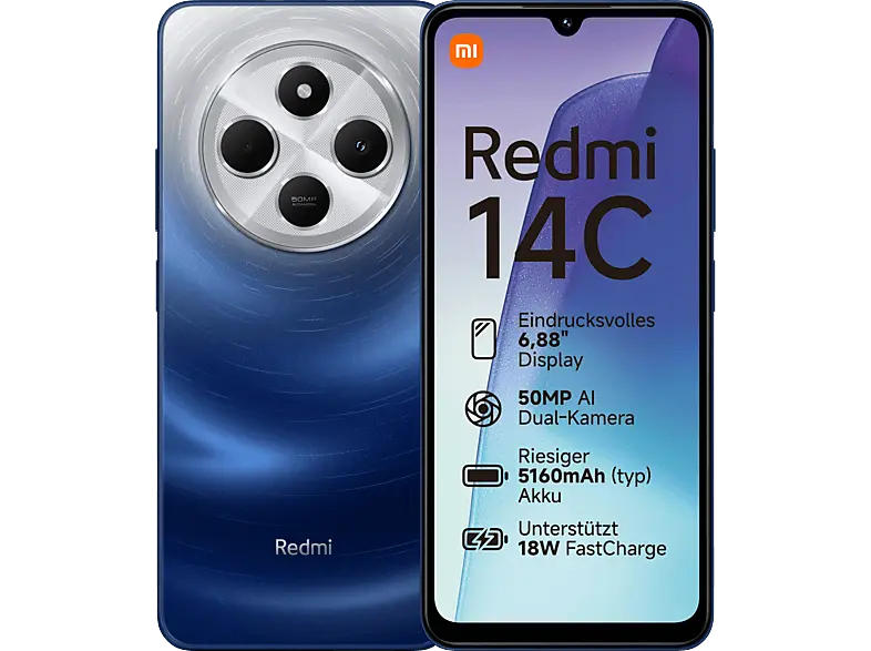 Xiaomi Redmi 14C 128 GB, Starry Blue, Dual SIM