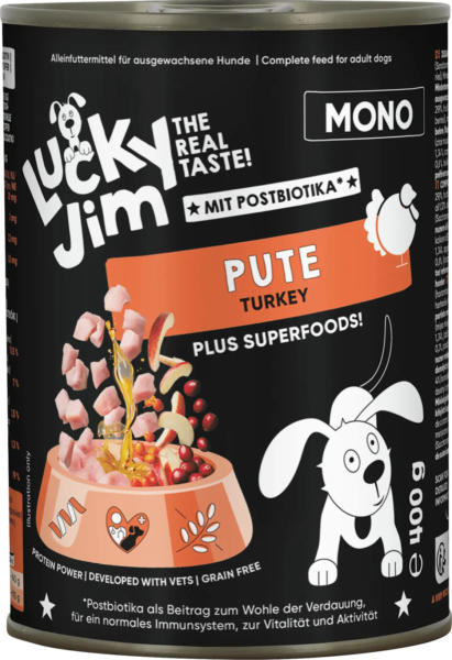Lucky Jim Nassfutter Hund mit Pute & Superfoods