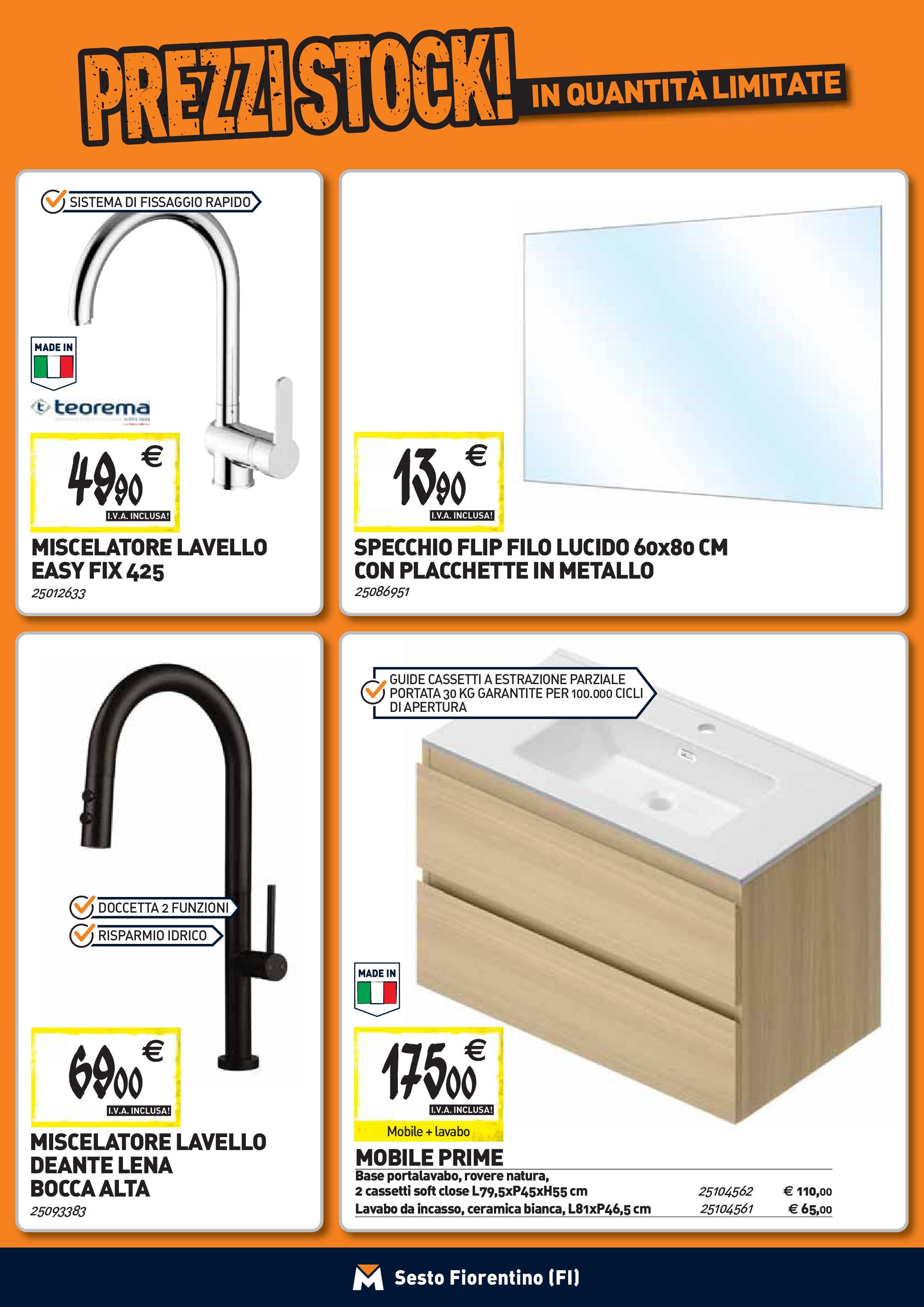 TECNOMAT - Straordinari prezzi stock! dal 27/08/2025 anteprima > nuovo offerte!β³ | Pagina: 6 | Prodotti: Mobile, Lavello, Miscelatore, Specchio Nuovo TECNOMAT - Straordinari prezzi stock! dal 27/08/2025 > offerte anteprima ποΈ | Pagina: 6 | Prodotti: Mobile, Lavello, Miscelatore, Specchio