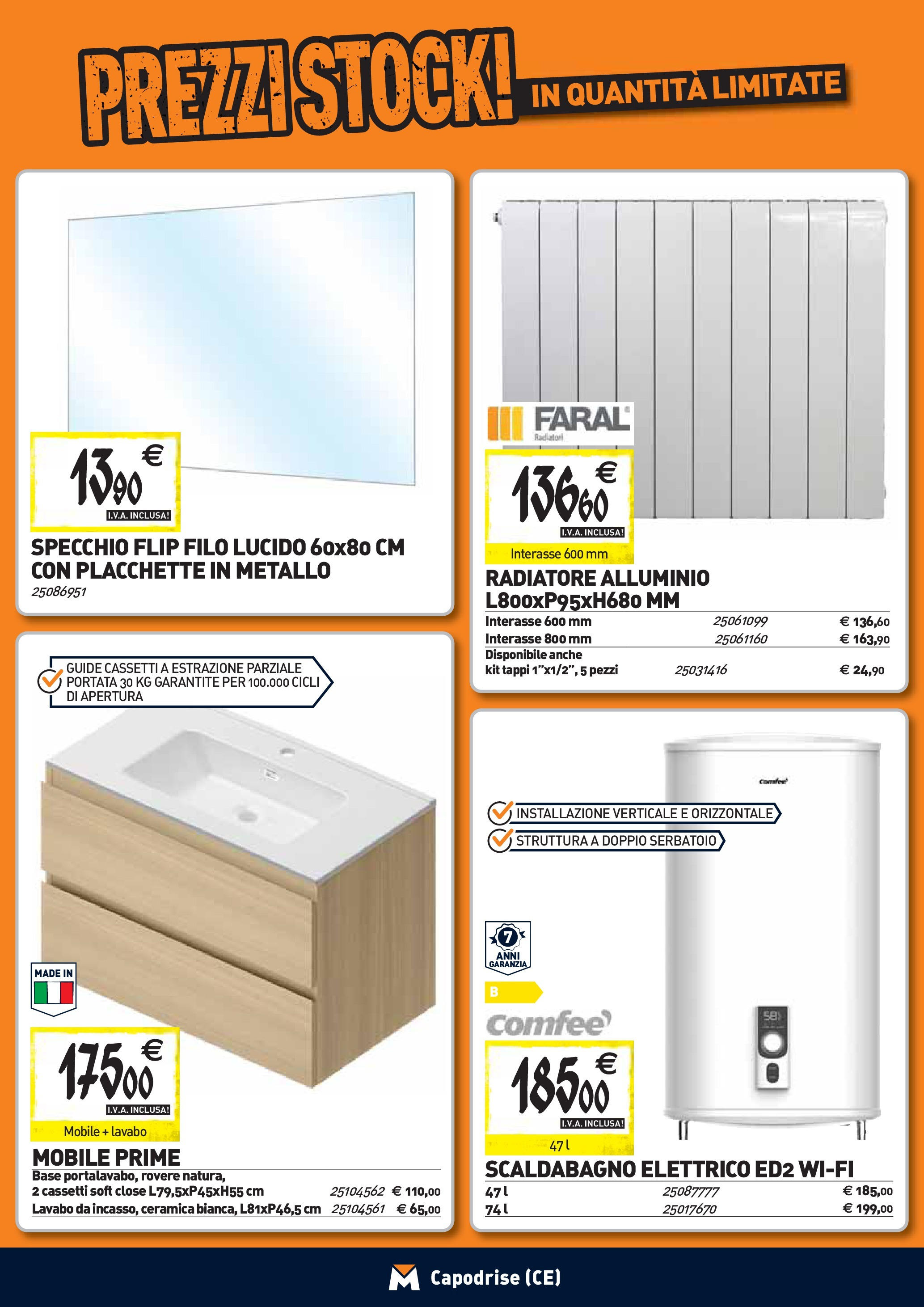 TECNOMAT - Straordinari prezzi stock! dal 27/08/2025 anteprima > nuovo offerte!β³ | Pagina: 6 | Prodotti: Mobile, Scaldabagno, Alluminio, Specchio Nuovo TECNOMAT - Straordinari prezzi stock! dal 27/08/2025 > offerte anteprima ποΈ | Pagina: 6 | Prodotti: Mobile, Scaldabagno, Alluminio, Specchio