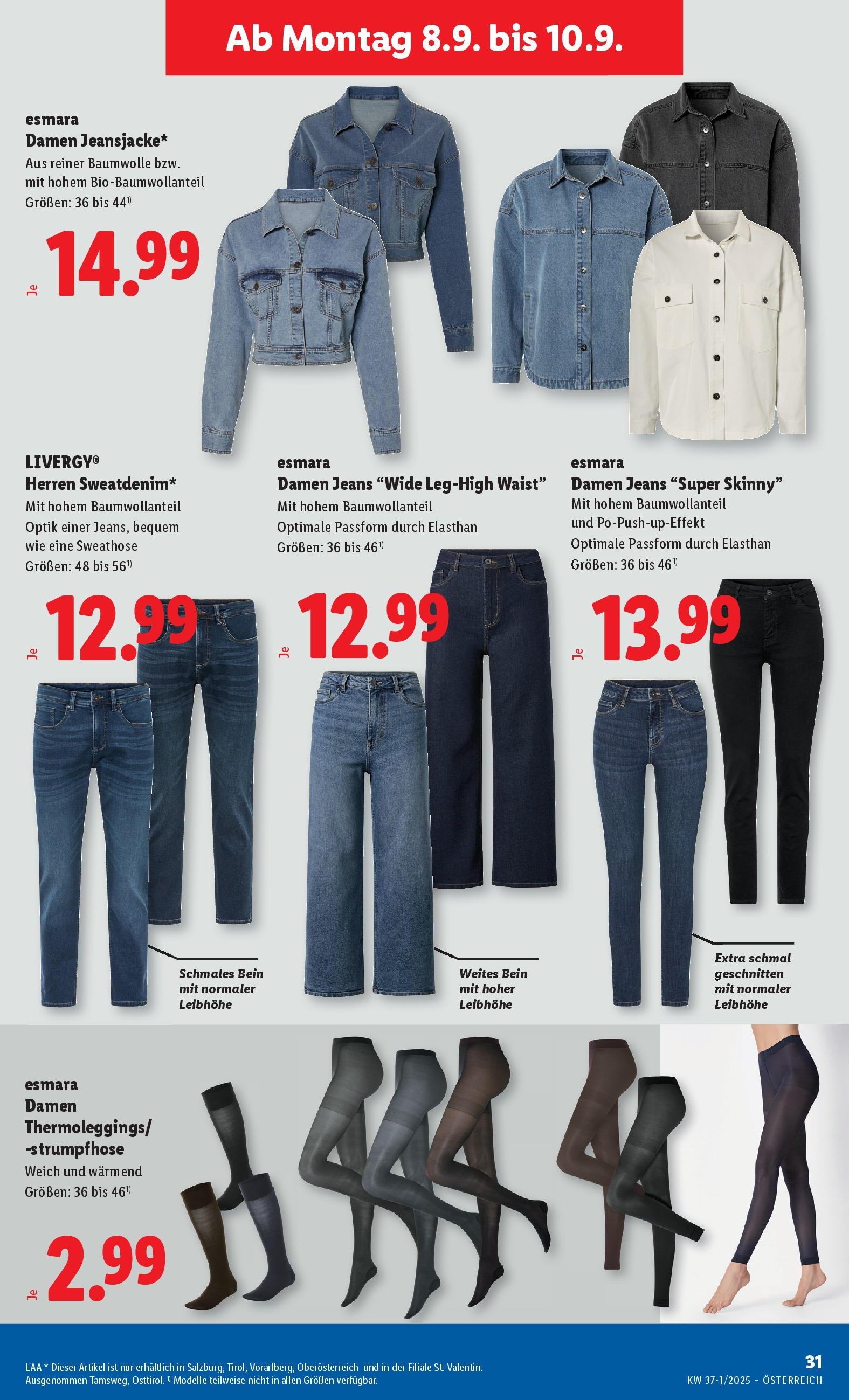 Lidl Flugblatt - Salzburg, Jenbach, Dornbirn ab 04.09.2025 - Angebote ab donnerstag | Seite: 35 | Produkte: Jeans, Strumpfhose