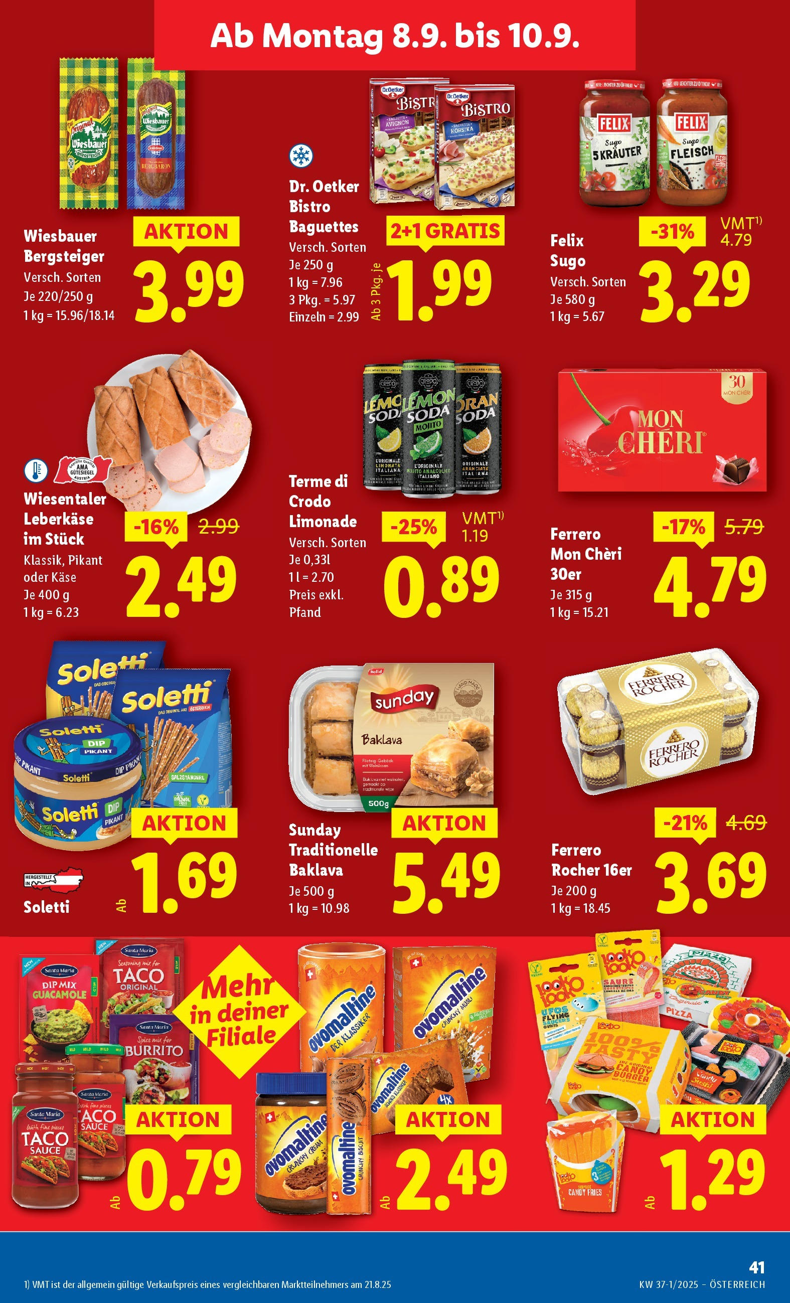 Lidl Flugblatt - Salzburg, Jenbach, Dornbirn ab 04.09.2025 - Angebote ab donnerstag | Seite: 45 | Produkte: Käse, Pizza