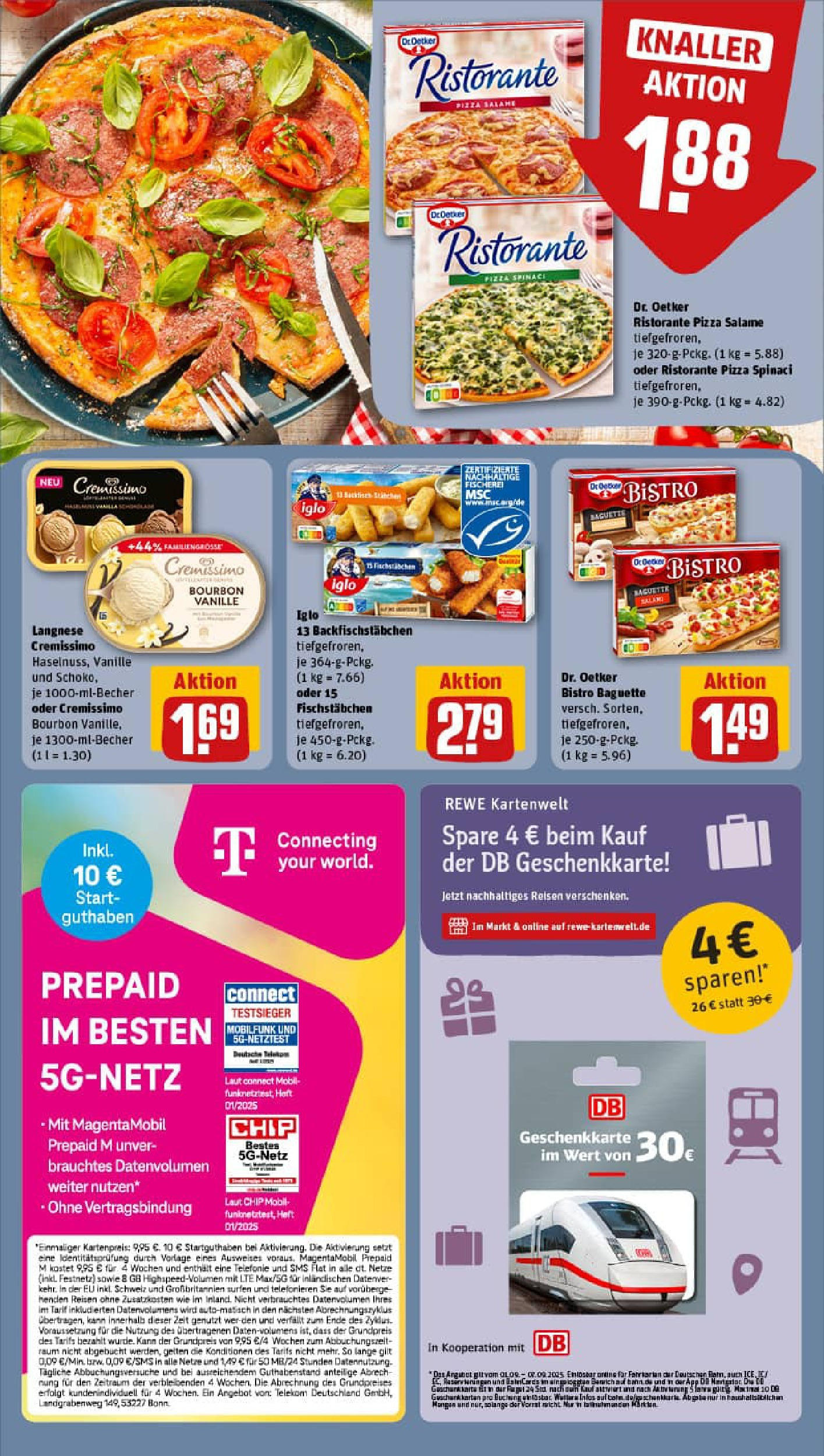 REWE Prospekt ab 01.09.2025 zum Blättern » Angebote | Seite: 16 | Produkte: Ristorante, Fischstabchen, Pizza, Bourbon REWE Prospekt ab 01.09.2025 zum Blättern » Angebote | Seite: 16 | Produkte: Ristorante, Fischstabchen, Pizza, Bourbon