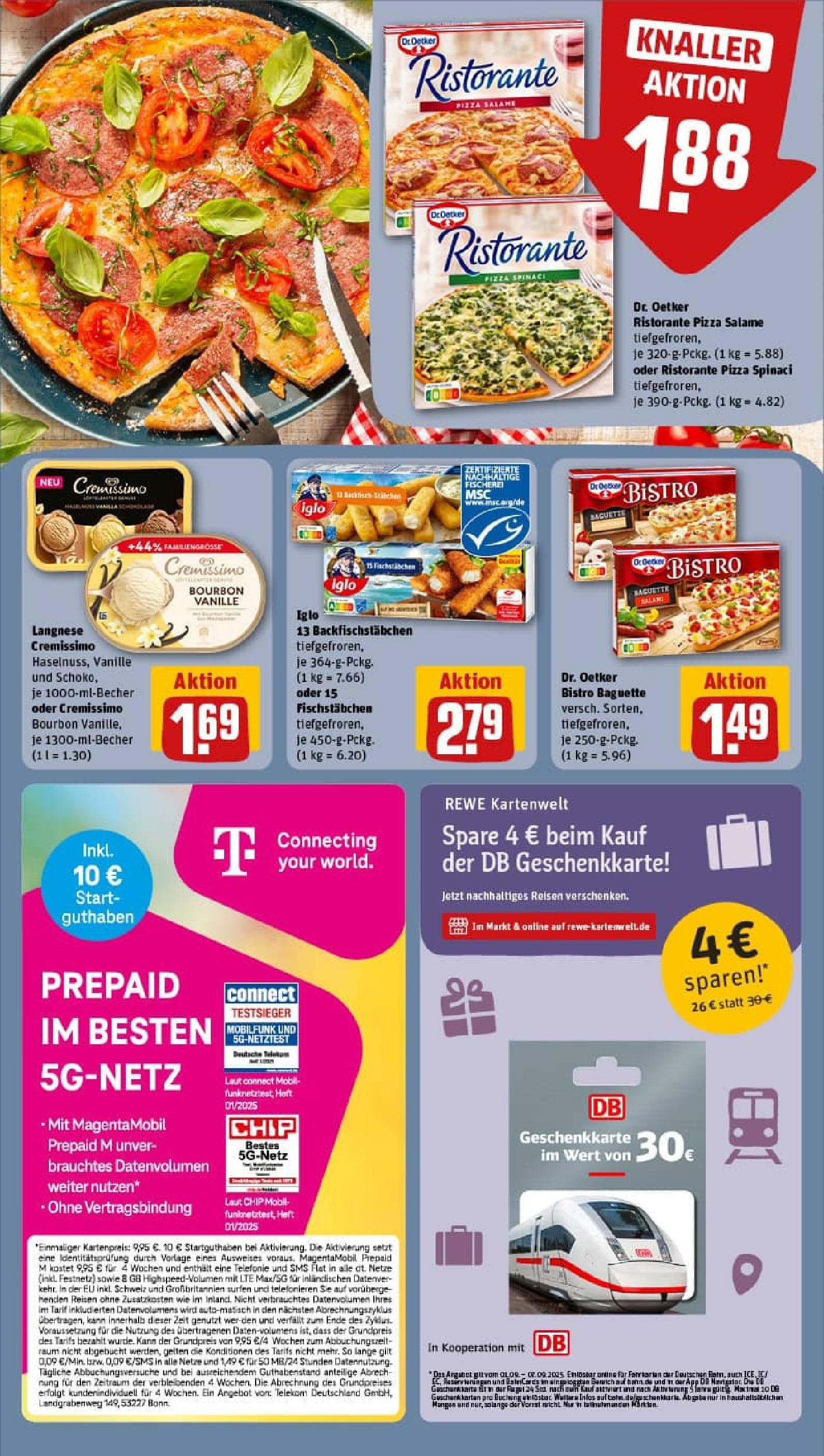 REWE Prospekt ab 01.09.2025 zum Blättern » Angebote | Seite: 16 | Produkte: Langnese, Iglo, Baguette, Pizza REWE Prospekt ab 01.09.2025 zum Blättern » Angebote | Seite: 16 | Produkte: Langnese, Iglo, Baguette, Pizza