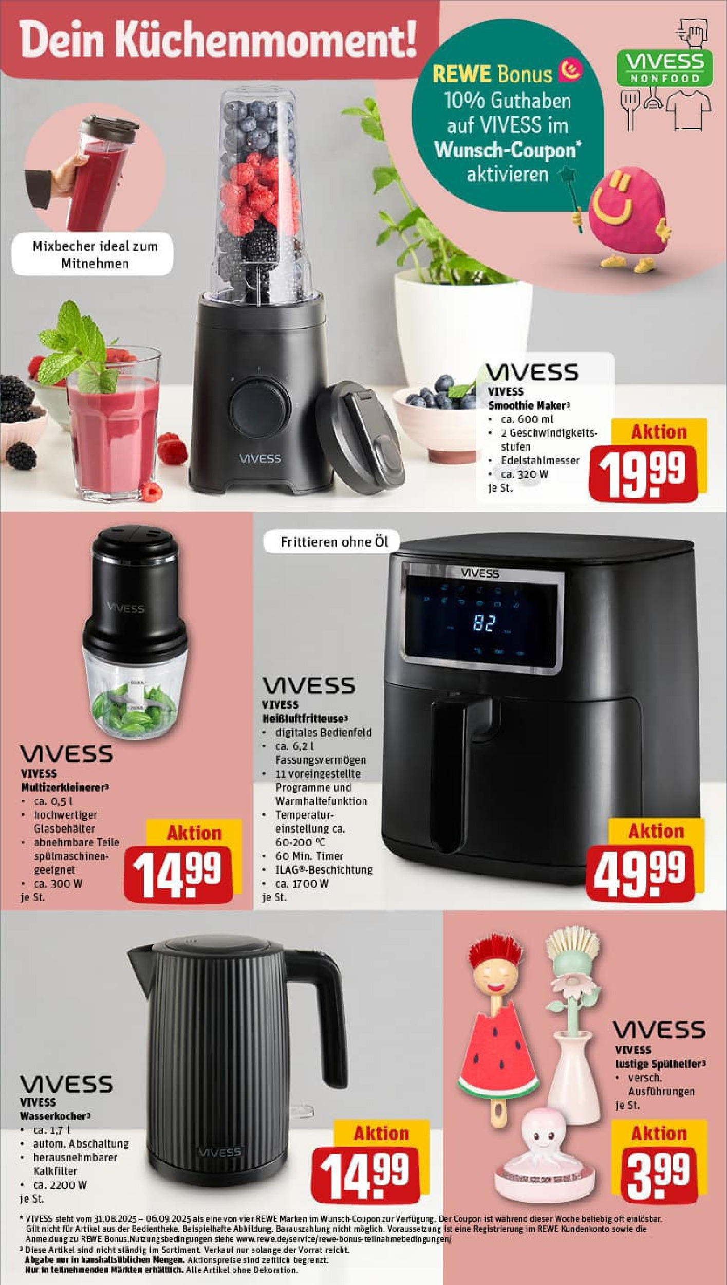 REWE Prospekt ab 01.09.2025 zum Blättern » Angebote | Seite: 30 | Produkte: Wasserkocher, Öl, Heißluftfritteuse REWE Prospekt ab 01.09.2025 zum Blättern » Angebote | Seite: 30 | Produkte: Wasserkocher, Öl, Heißluftfritteuse