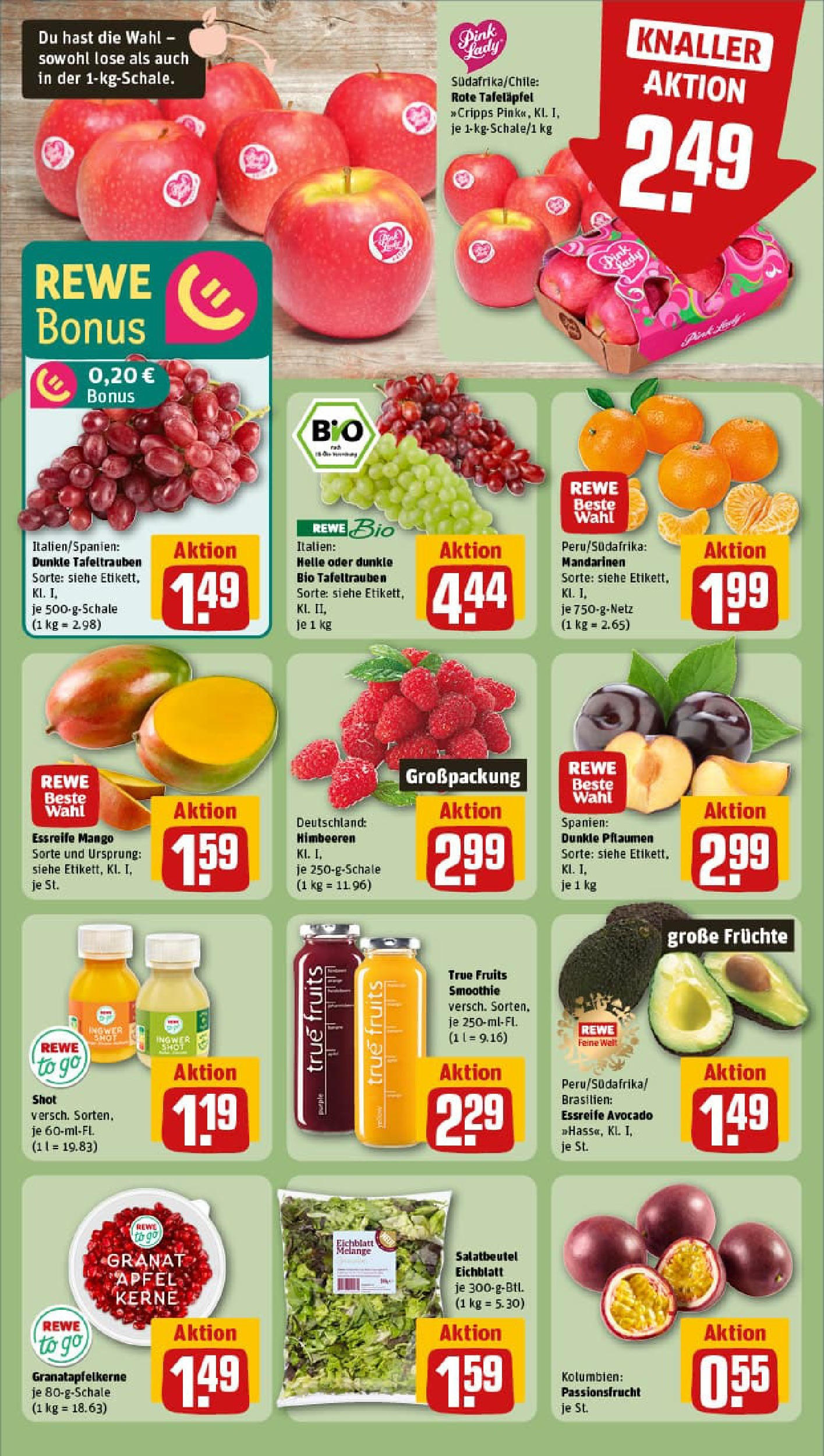 REWE Prospekt ab 01.09.2025 zum Blättern » Angebote | Seite: 8 | Produkte: Himbeeren, Äpfel, Mandarinen, Mango REWE Prospekt ab 01.09.2025 zum Blättern » Angebote | Seite: 8 | Produkte: Himbeeren, Äpfel, Mandarinen, Mango