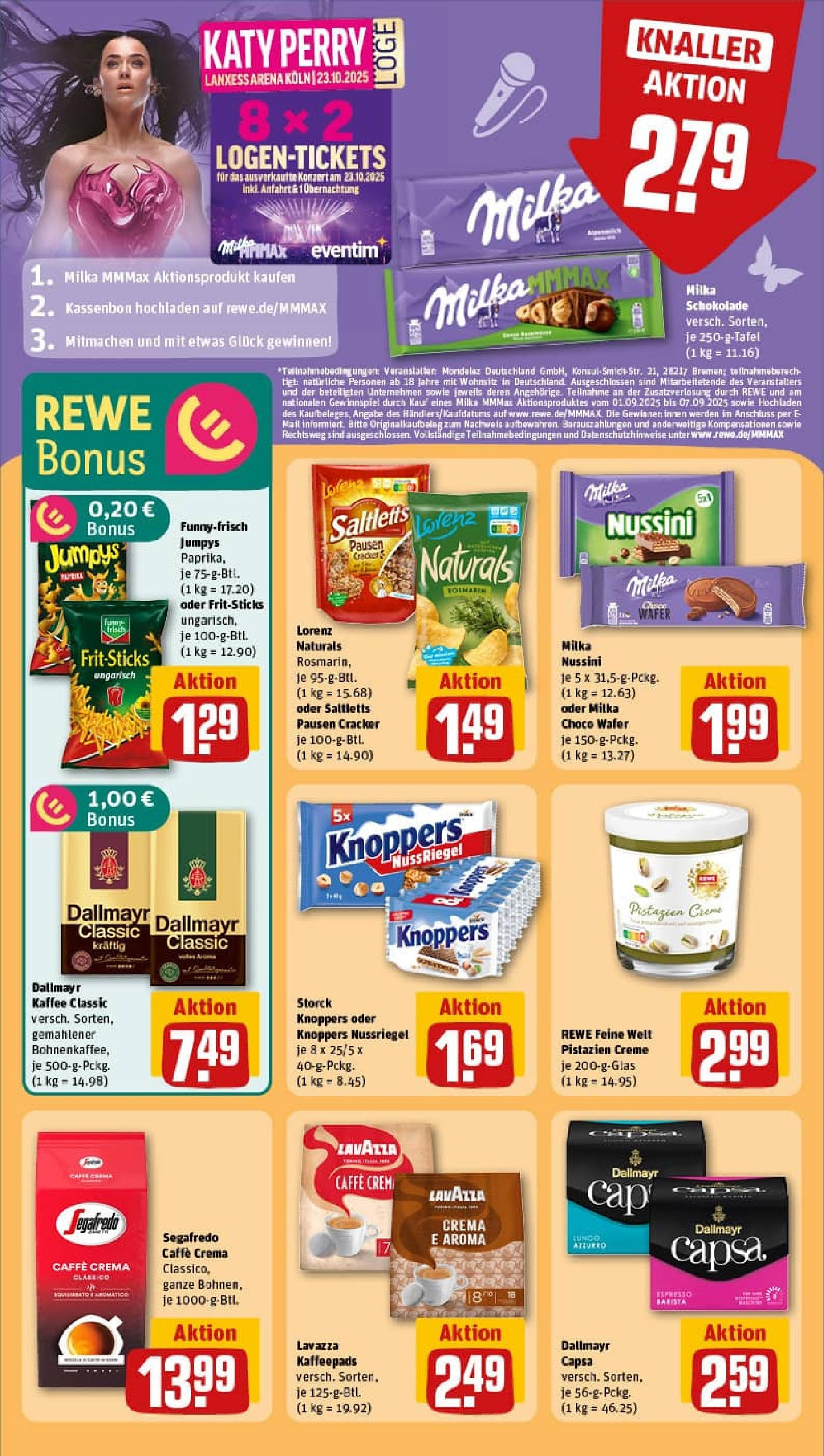 REWE Prospekt ab 01.09.2025 zum Blättern » Angebote | Seite: 23 | Produkte: Kaffeepads, Milka schokolade, Milka, Dallmayr REWE Prospekt ab 01.09.2025 zum Blättern » Angebote | Seite: 23 | Produkte: Kaffeepads, Milka schokolade, Milka, Dallmayr