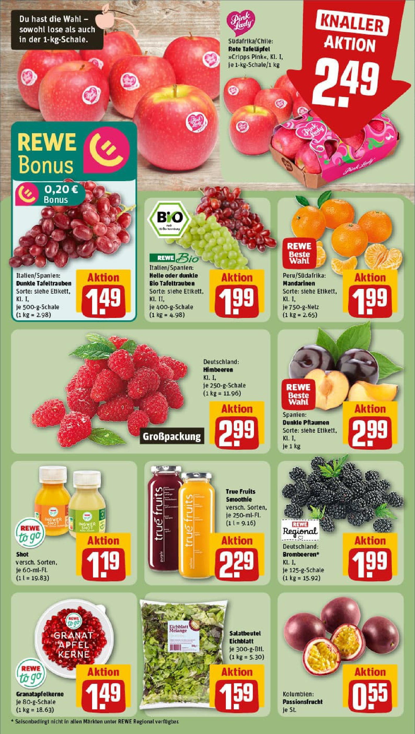 REWE Prospekt ab 01.09.2025 zum Blättern » Angebote | Seite: 8 | Produkte: Himbeeren, Pflaumen, Äpfel, Mandarinen REWE Prospekt ab 01.09.2025 zum Blättern » Angebote | Seite: 8 | Produkte: Himbeeren, Pflaumen, Äpfel, Mandarinen