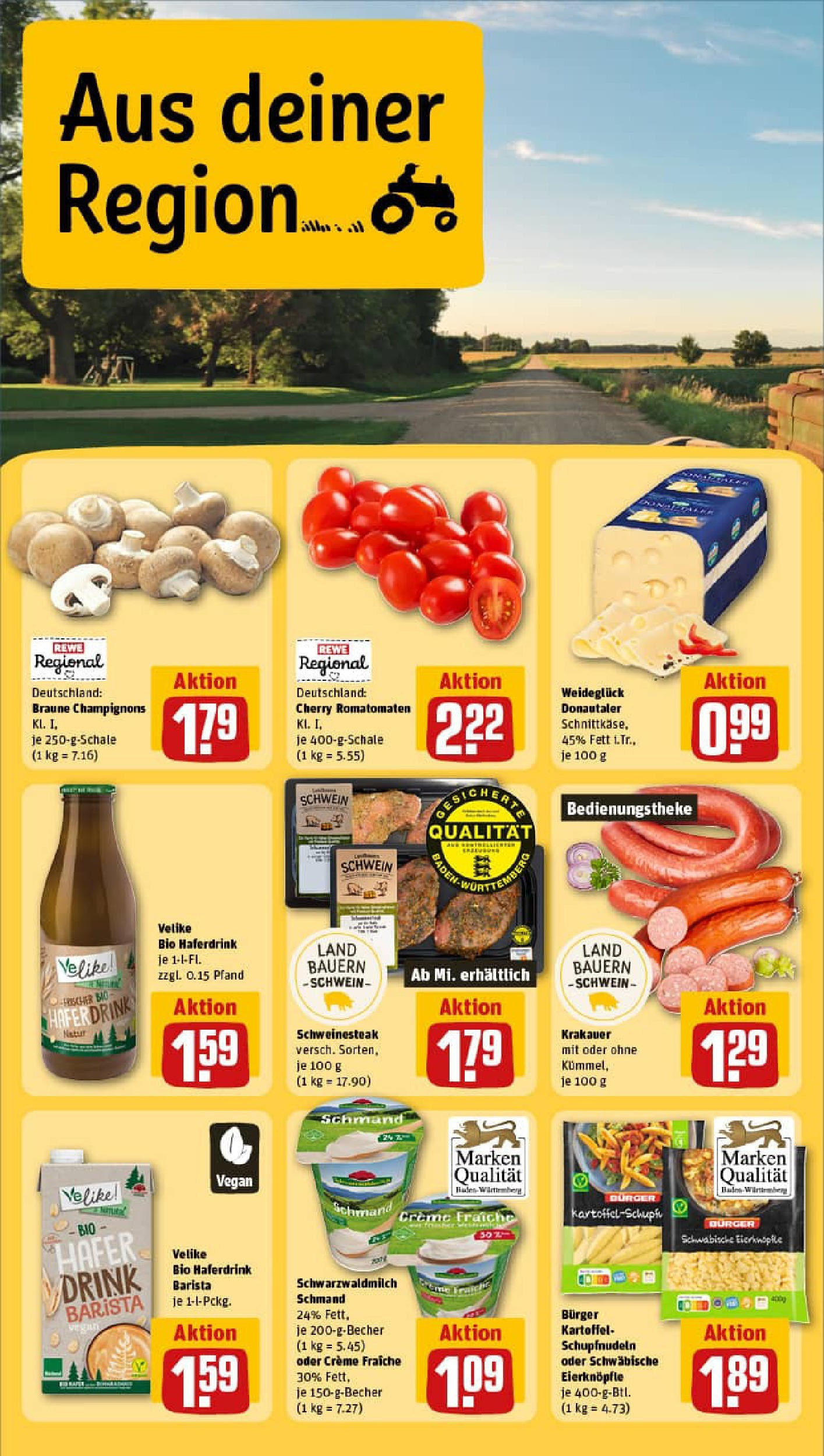 REWE Prospekt ab 01.09.2025 zum Blättern » Angebote | Seite: 24 | Produkte: Burger, Creme, Pasta, Steak