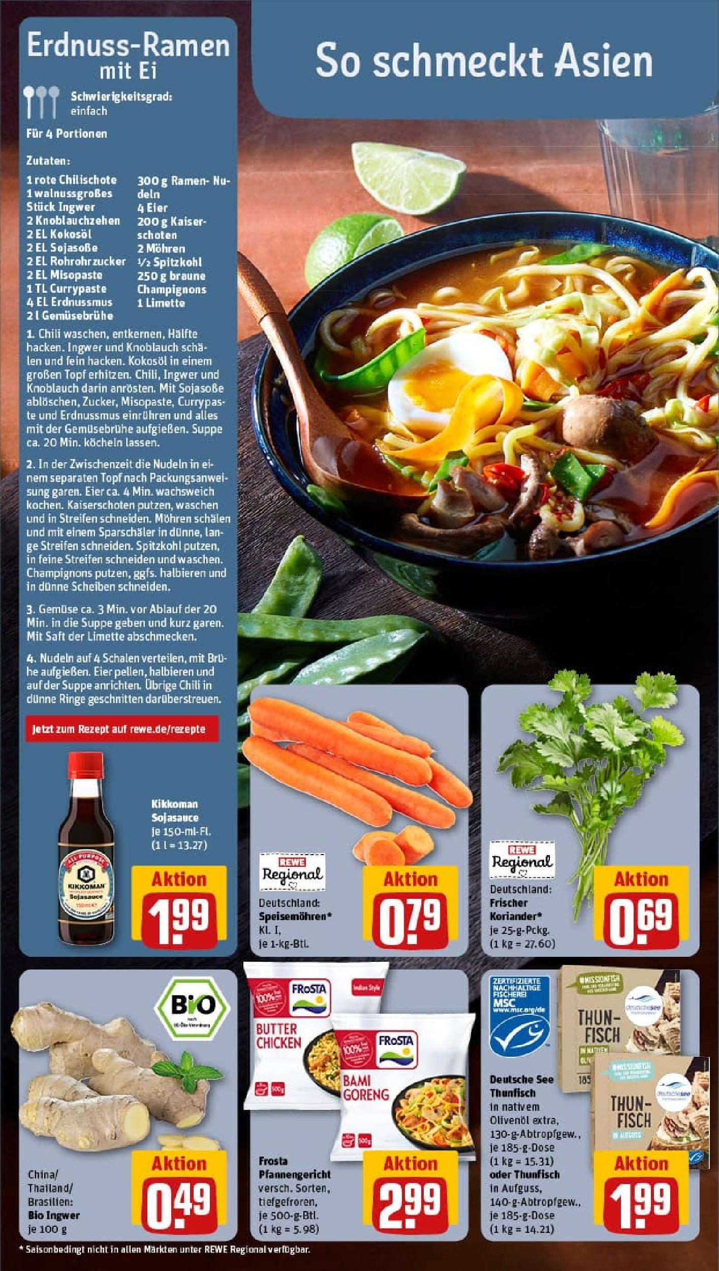 REWE Prospekt ab 01.09.2025 zum Blättern » Angebote | Seite: 4 | Produkte: Sojasoße, Mohren, Gemüse, Knoblauch REWE Prospekt ab 01.09.2025 zum Blättern » Angebote | Seite: 4 | Produkte: Sojasoße, Mohren, Gemüse, Knoblauch