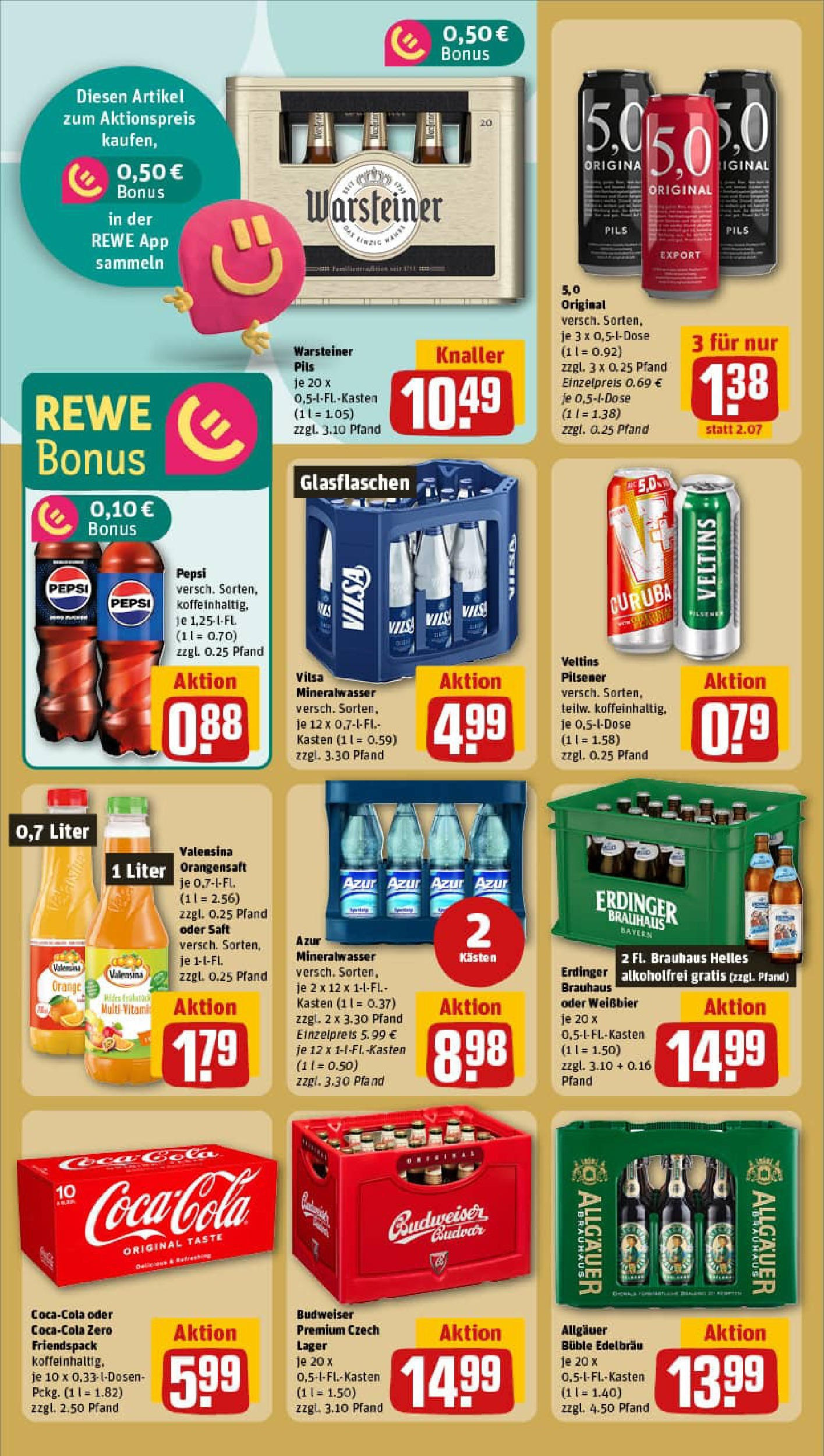 REWE Prospekt ab 01.09.2025 zum Blättern » Angebote | Seite: 16 | Produkte: Valensina, Warsteiner, Budweiser, Veltins REWE Prospekt ab 01.09.2025 zum Blättern » Angebote | Seite: 16 | Produkte: Valensina, Warsteiner, Budweiser, Veltins
