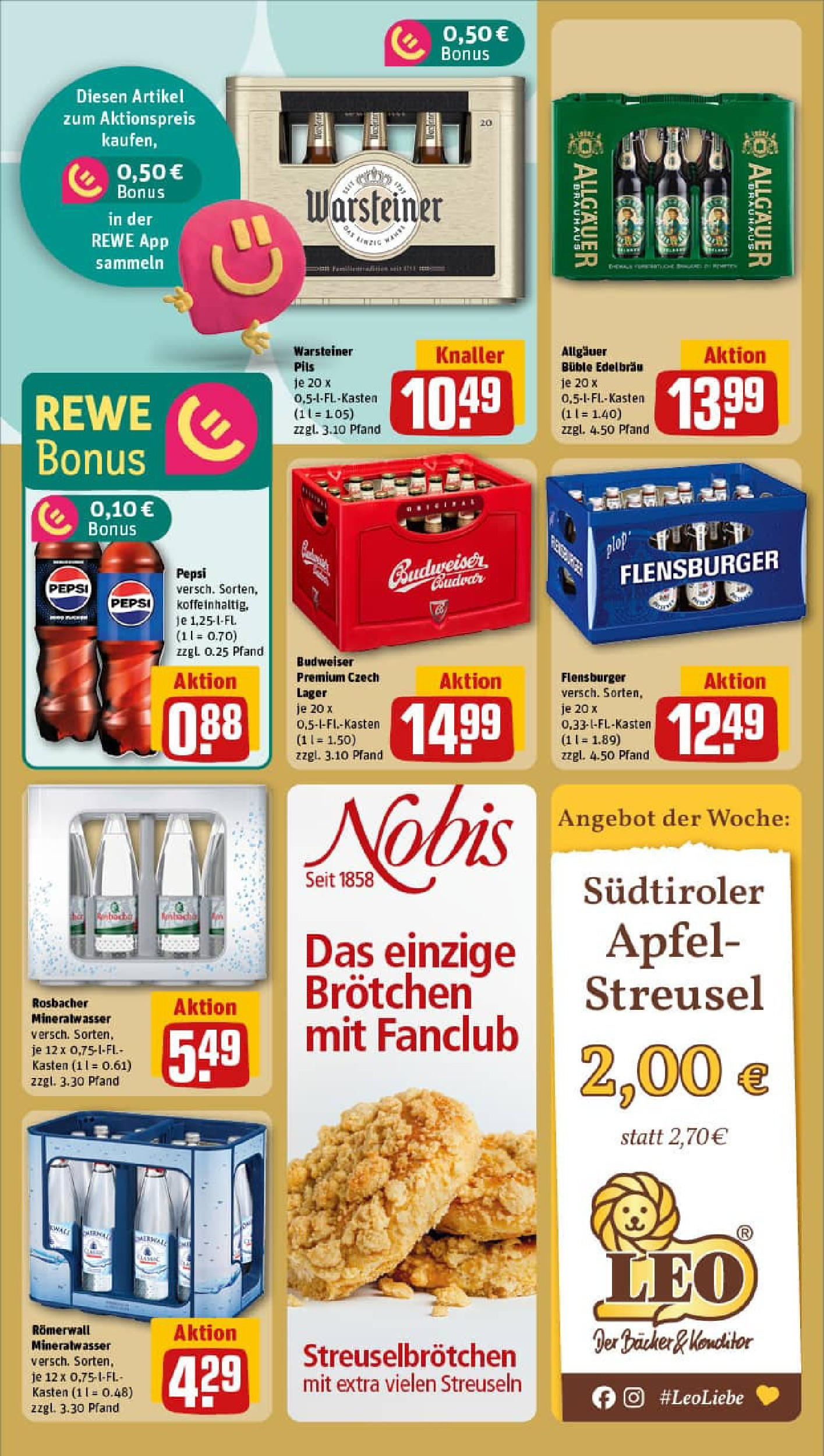 REWE Prospekt ab 01.09.2025 zum Blättern » Angebote | Seite: 18 | Produkte: Äpfel, Mineralwasser, Flensburger, Budweiser REWE Prospekt ab 01.09.2025 zum Blättern » Angebote | Seite: 18 | Produkte: Äpfel, Mineralwasser, Flensburger, Budweiser