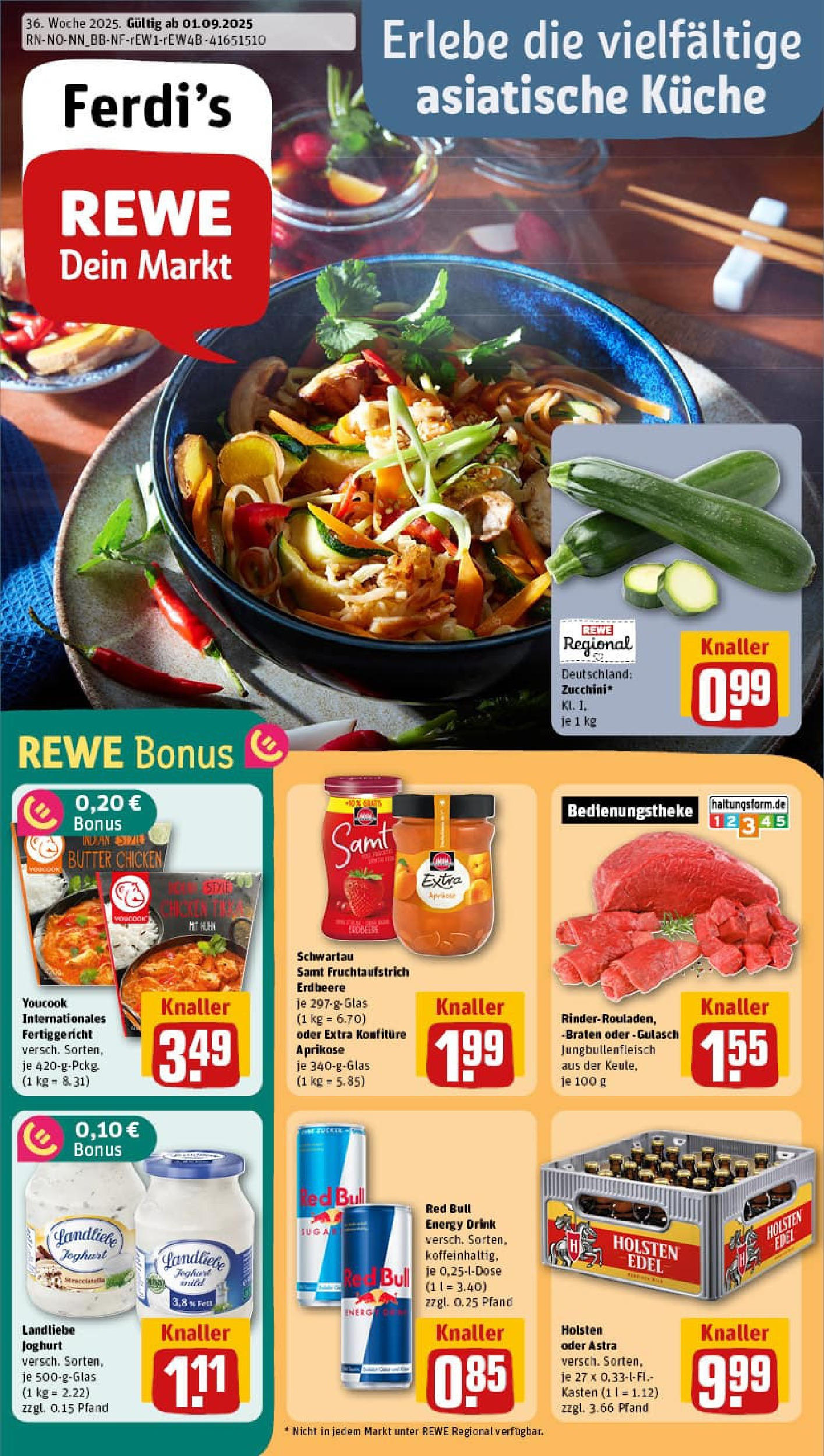 REWE Prospekt ab 01.09.2025 zum Blättern » Angebote | Seite: 1 | Produkte: Butter, Joghurt, Gulasch, Landliebe joghurt