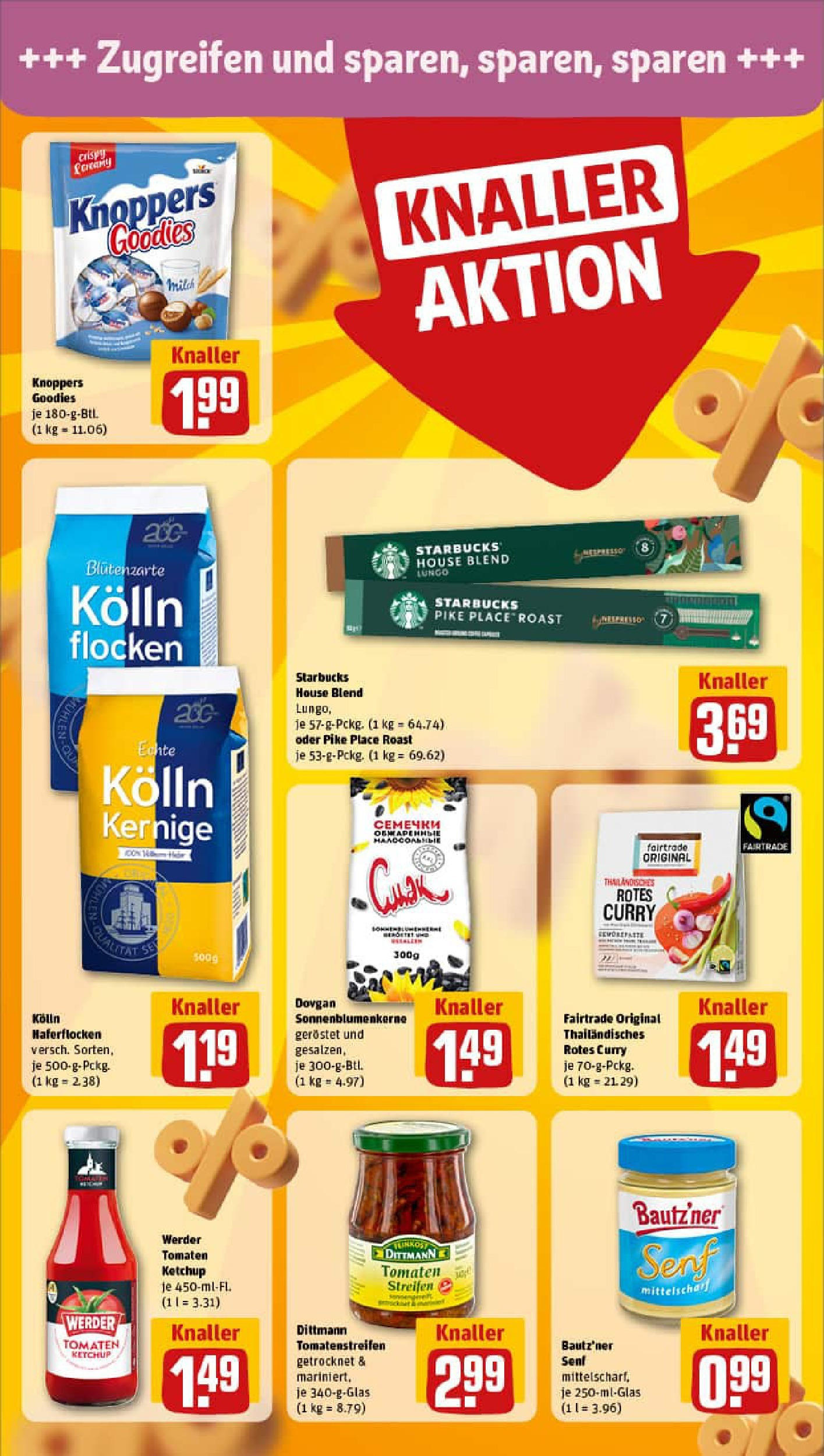REWE Prospekt ab 01.09.2025 zum Blättern » Angebote | Seite: 20 | Produkte: Starbucks, Tomaten, Knoppers, Ketchup REWE Prospekt ab 01.09.2025 zum Blättern » Angebote | Seite: 20 | Produkte: Starbucks, Tomaten, Knoppers, Ketchup