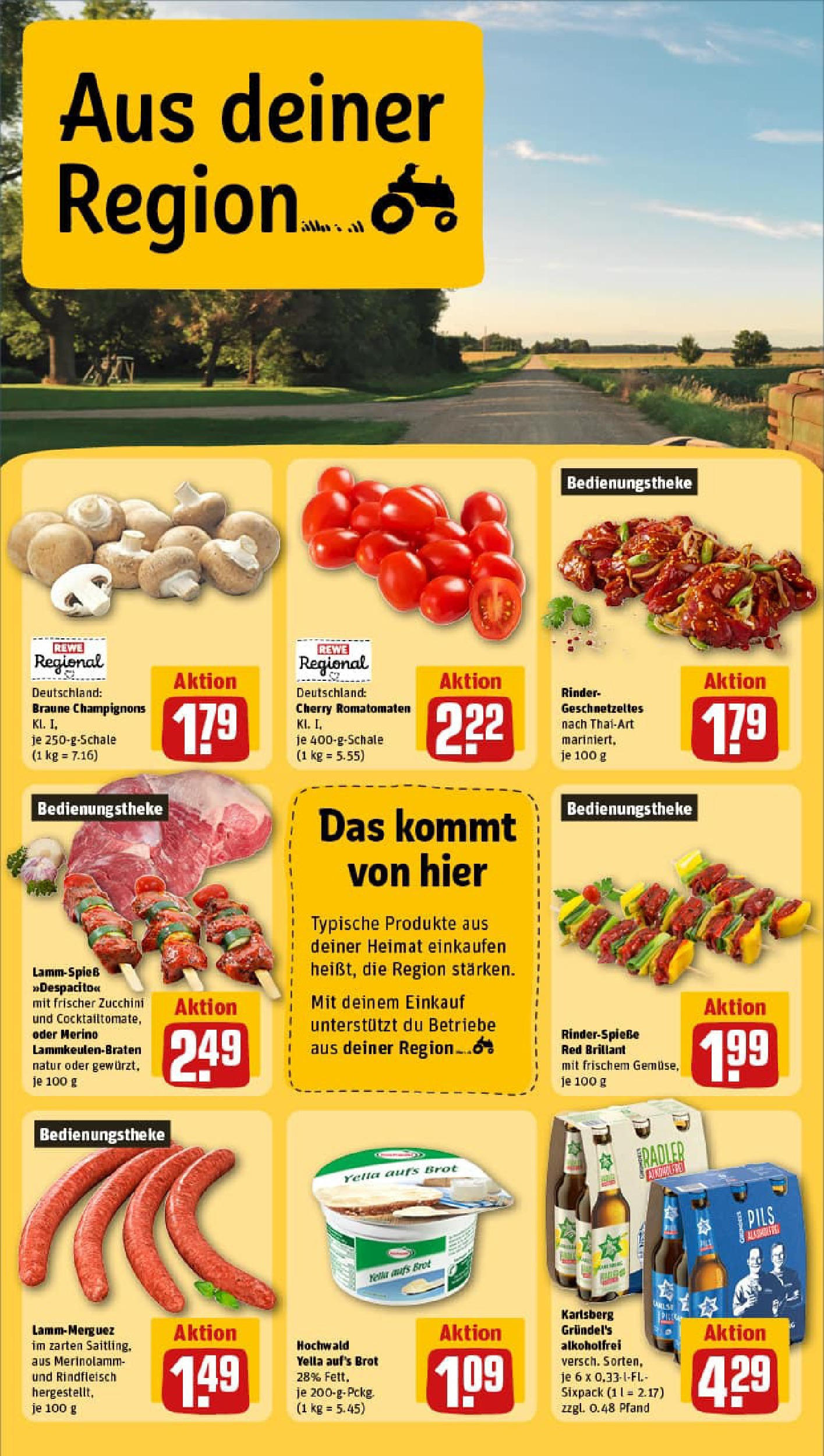 REWE Prospekt ab 01.09.2025 zum Blättern » Angebote | Seite: 26 | Produkte: Pils, Champignons, Brot, Rindfleisch REWE Prospekt ab 01.09.2025 zum Blättern » Angebote | Seite: 26 | Produkte: Pils, Champignons, Brot, Rindfleisch