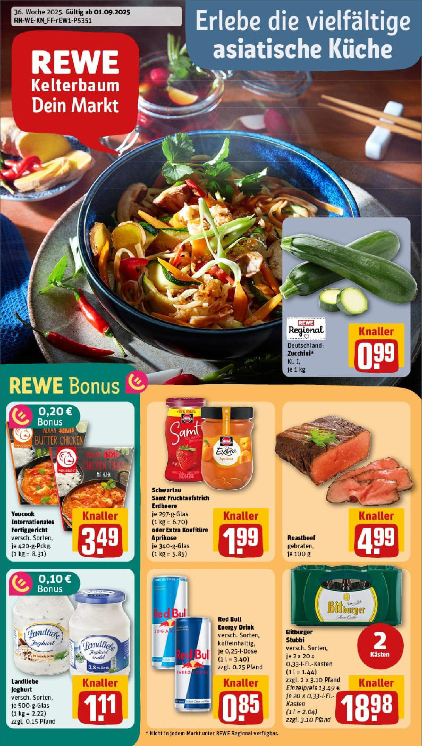 REWE Prospekt ab 01.09.2025 zum Blättern » Angebote | Seite: 1 | Produkte: Bitburger, Butter, Joghurt, Landliebe joghurt REWE Prospekt ab 01.09.2025 zum Blättern » Angebote | Seite: 1 | Produkte: Bitburger, Butter, Joghurt, Landliebe joghurt
