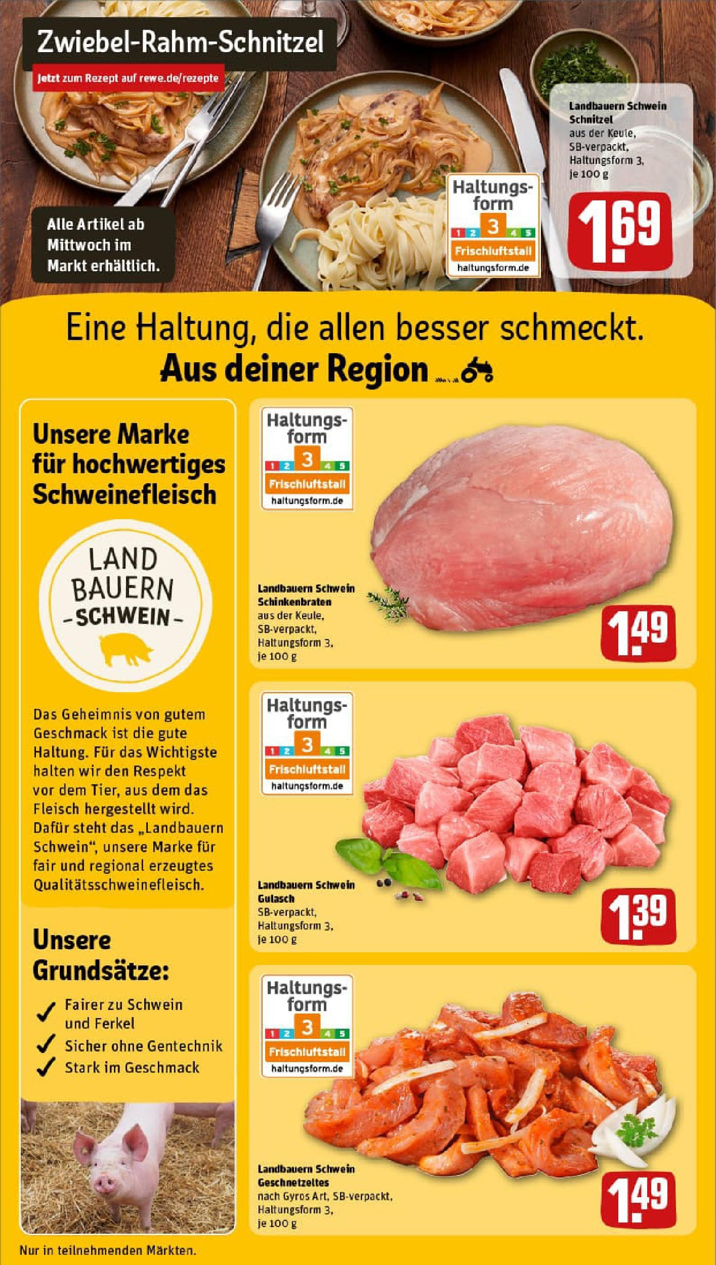 REWE Prospekt ab 01.09.2025 zum Blättern » Angebote | Seite: 14 | Produkte: Schnitzel, Gyros, Gulasch, Fleisch