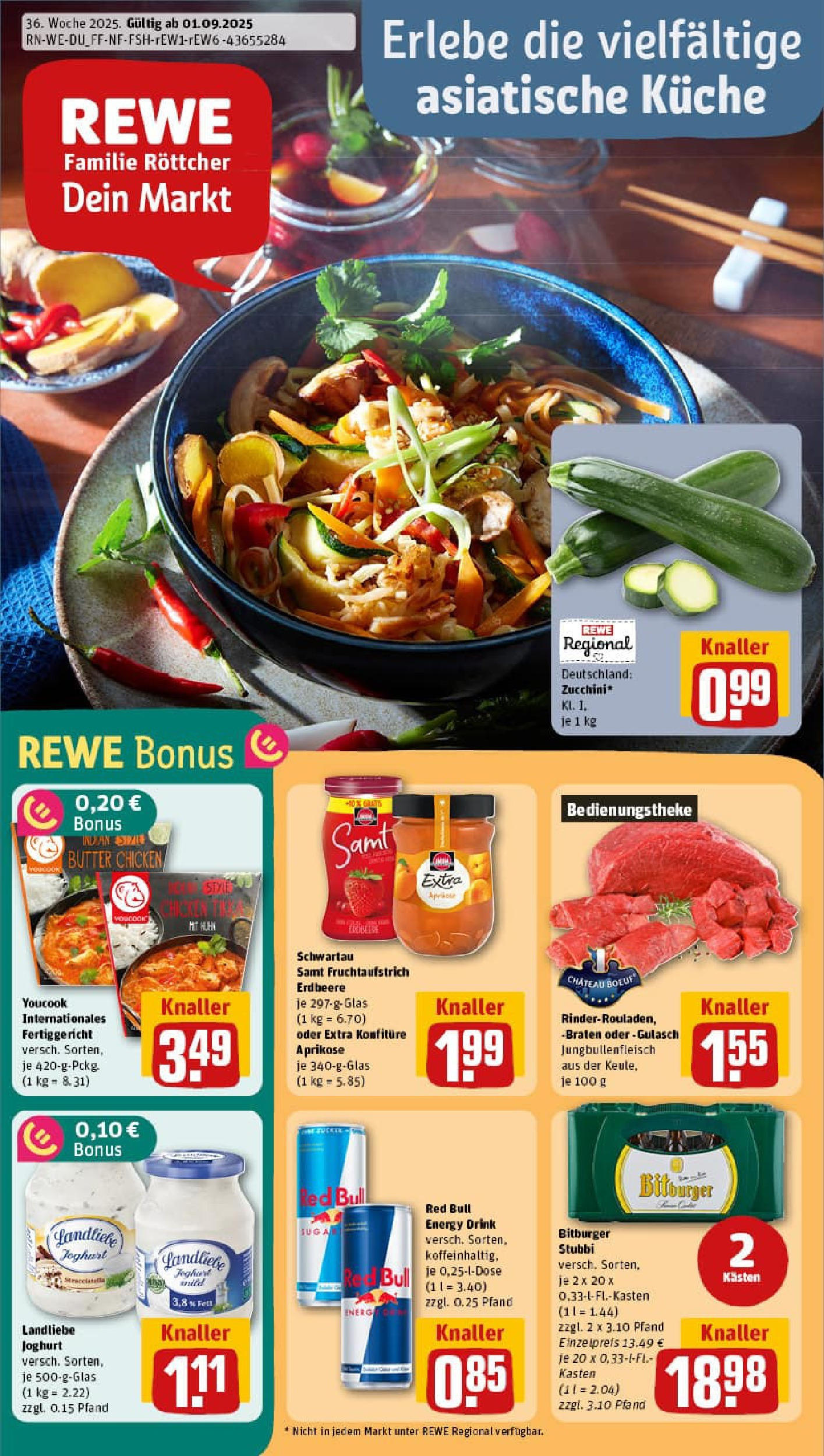 REWE Prospekt ab 01.09.2025 zum Blättern » Angebote | Seite: 1 | Produkte: Butter, Schwartau samt, Küche, Gulasch REWE Prospekt ab 01.09.2025 zum Blättern » Angebote | Seite: 1 | Produkte: Butter, Schwartau samt, Küche, Gulasch