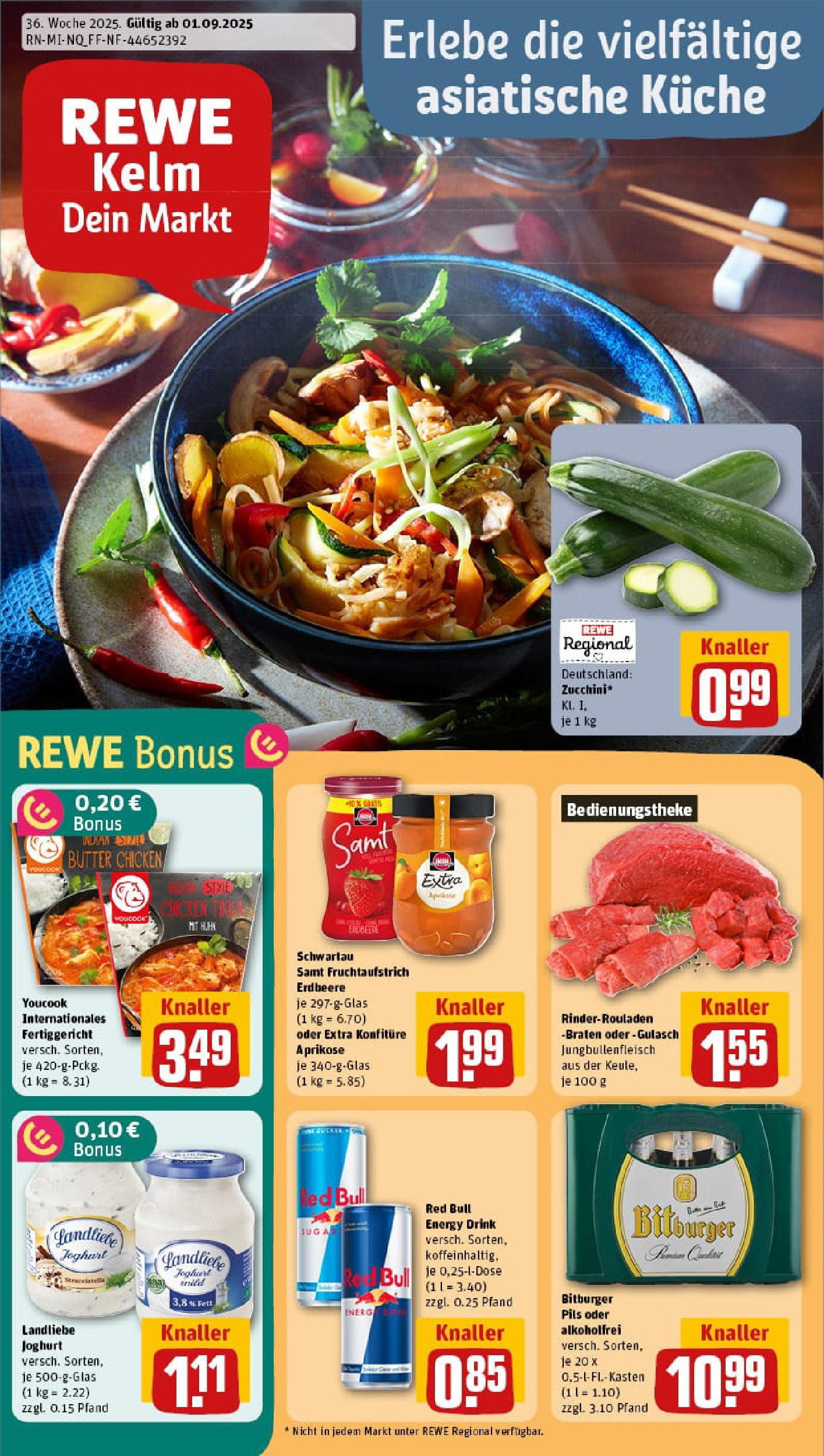 REWE Prospekt ab 01.09.2025 zum Blättern » Angebote | Seite: 1 | Produkte: Bitburger, Red bull, Joghurt, Landliebe joghurt REWE Prospekt ab 01.09.2025 zum Blättern » Angebote | Seite: 1 | Produkte: Bitburger, Red bull, Joghurt, Landliebe joghurt