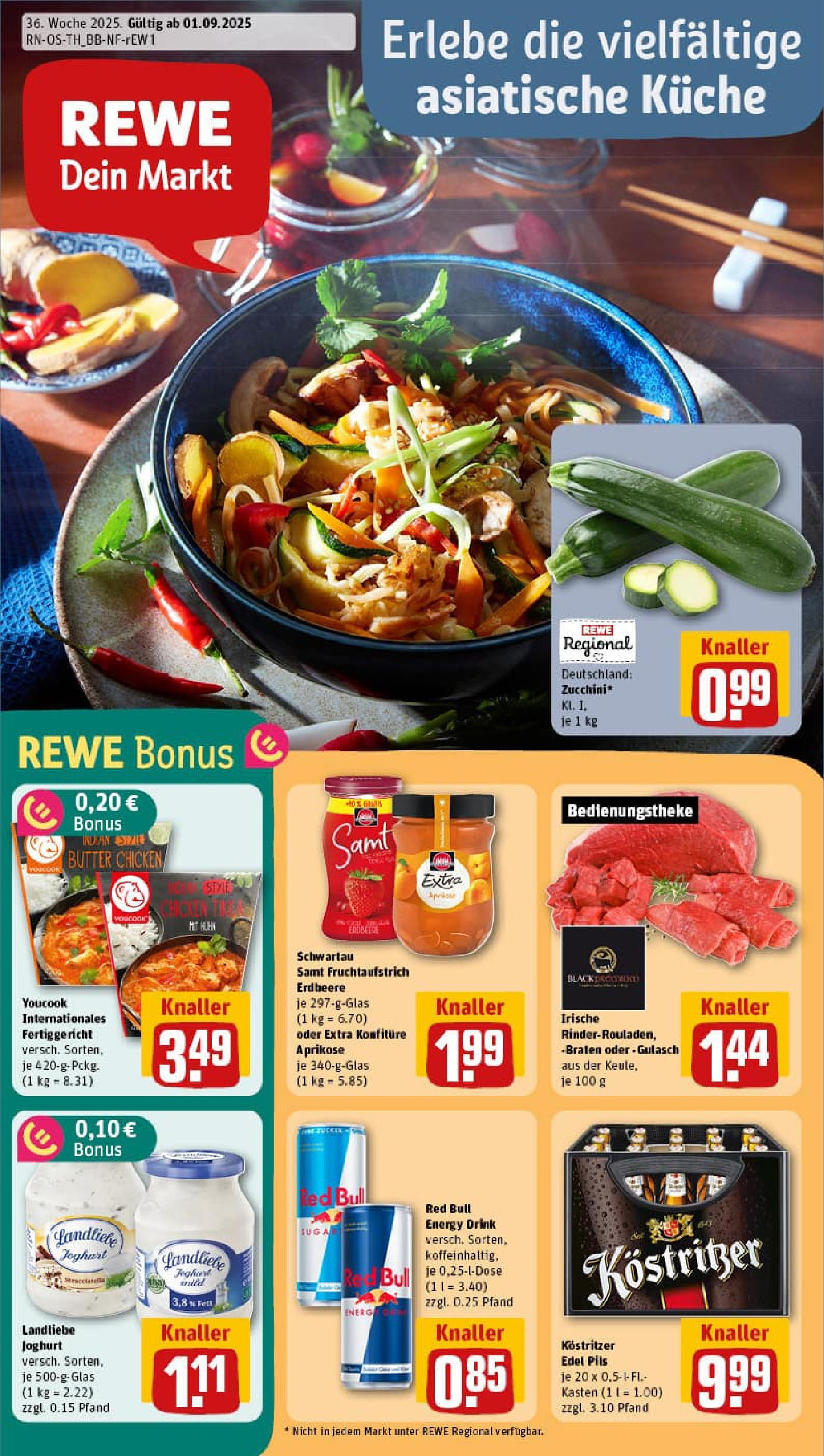 REWE Prospekt ab 01.09.2025 zum Blättern » Angebote | Seite: 1 | Produkte: Energy, Butter, Joghurt, Landliebe joghurt REWE Prospekt ab 01.09.2025 zum Blättern » Angebote | Seite: 1 | Produkte: Energy, Butter, Joghurt, Landliebe joghurt