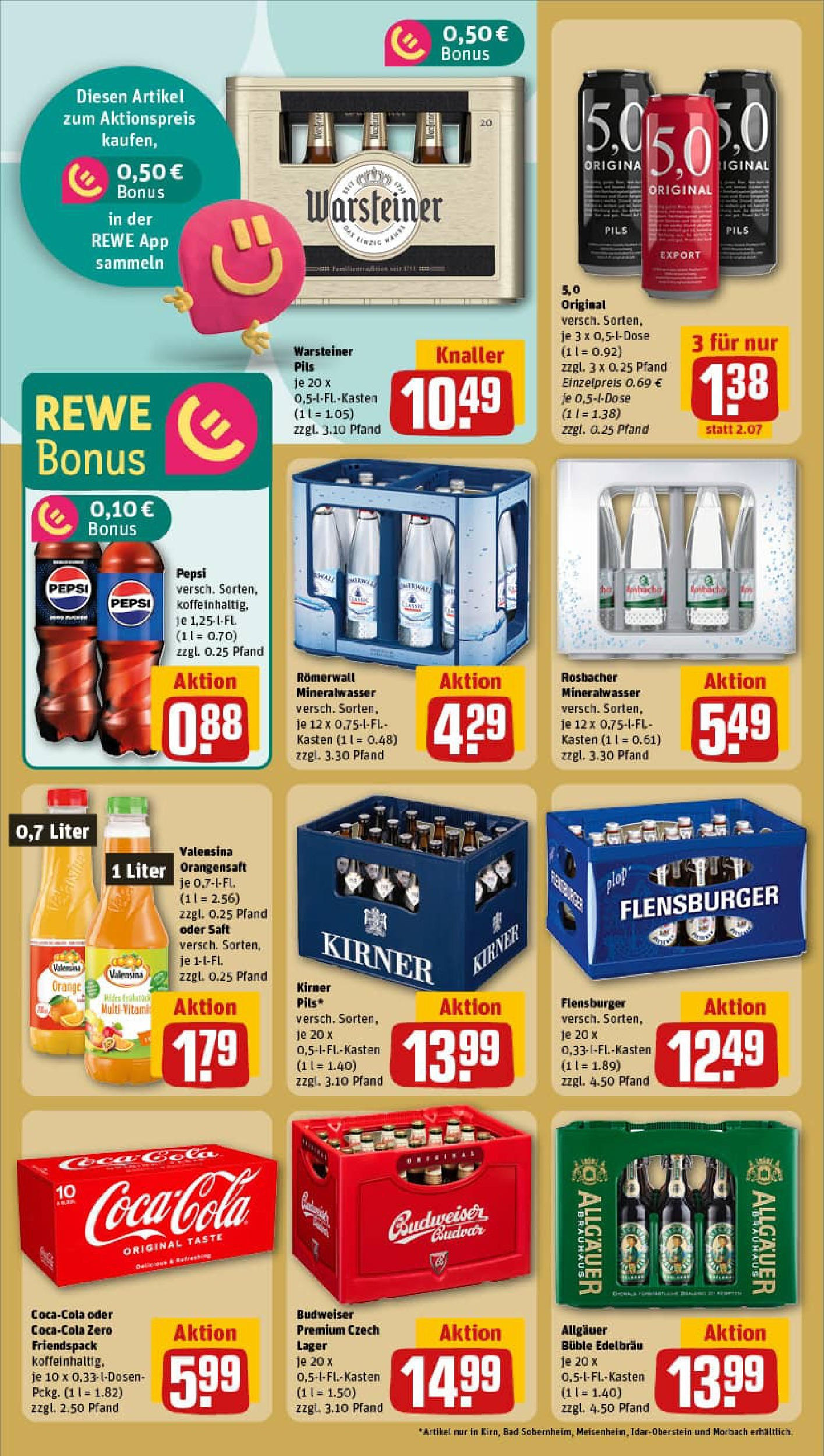 REWE Prospekt ab 01.09.2025 zum Blättern » Angebote | Seite: 20 | Produkte: Warsteiner, Pepsi, Budweiser, Saft REWE Prospekt ab 01.09.2025 zum Blättern » Angebote | Seite: 20 | Produkte: Warsteiner, Pepsi, Budweiser, Saft
