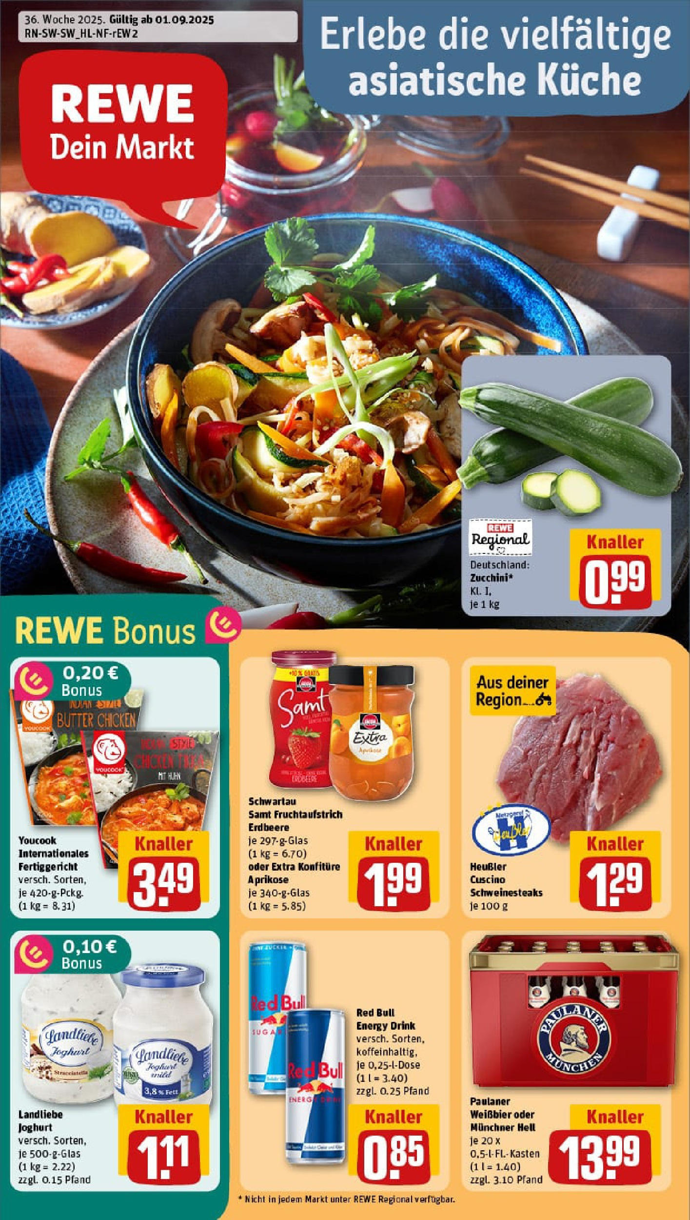 REWE Prospekt ab 01.09.2025 zum Blättern » Angebote | Seite: 1 | Produkte: Youcook, Energy, Joghurt, Landliebe joghurt REWE Prospekt ab 01.09.2025 zum Blättern » Angebote | Seite: 1 | Produkte: Youcook, Energy, Joghurt, Landliebe joghurt