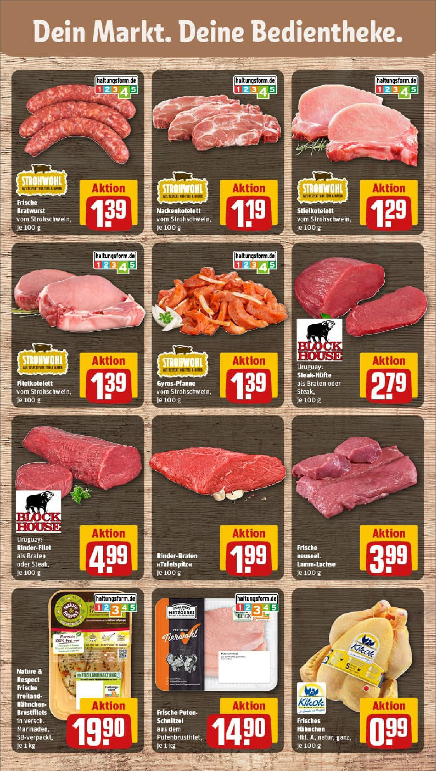 REWE Prospekt ab 01.09.2025 zum Blättern » Angebote | Seite: 10 | Produkte: Rinderbraten, Hahnchen, Schnitzel, Steak
