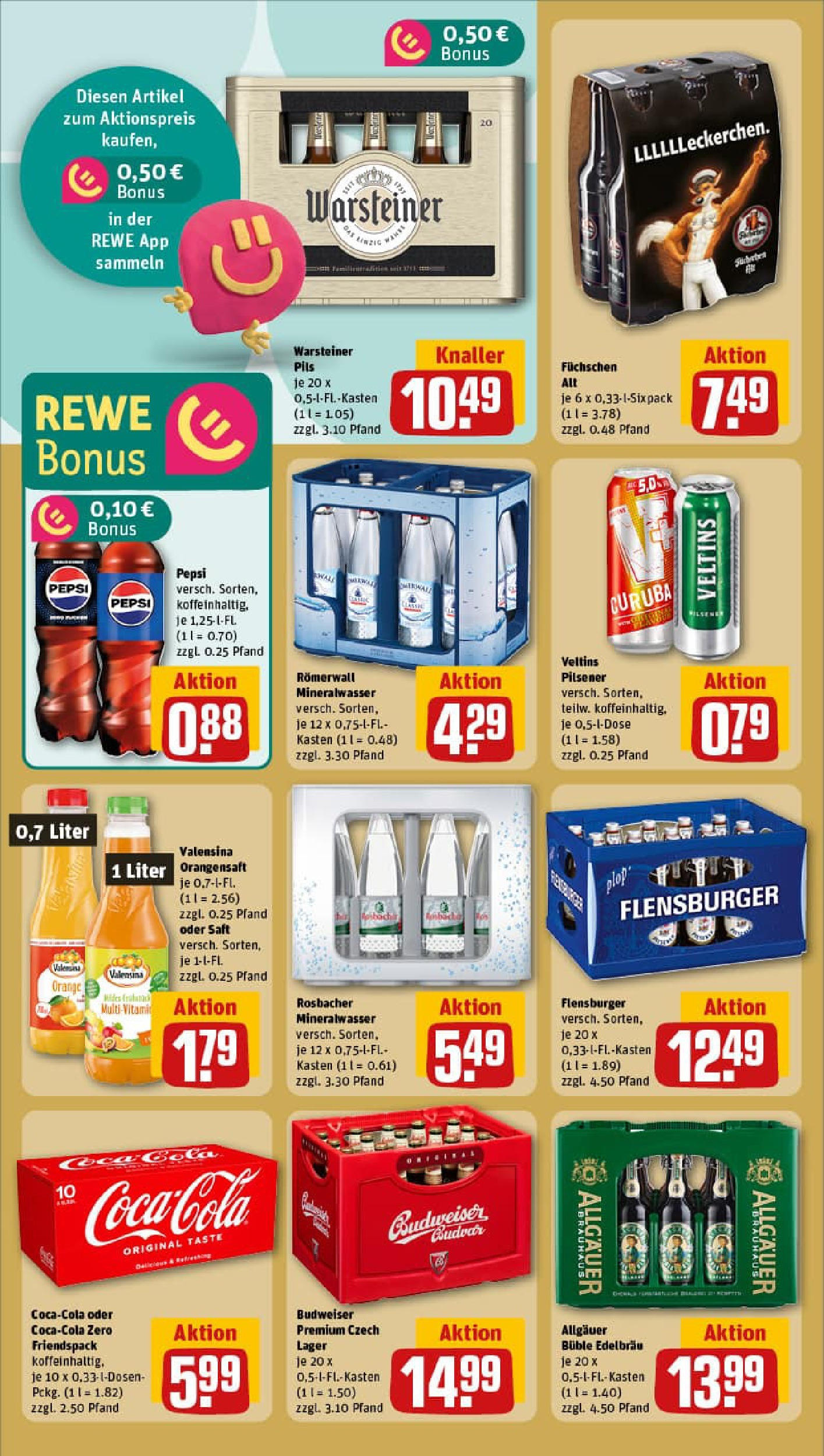 REWE Prospekt ab 01.09.2025 zum Blättern » Angebote | Seite: 18 | Produkte: Pils, Mineralwasser, Saft, Veltins REWE Prospekt ab 01.09.2025 zum Blättern » Angebote | Seite: 18 | Produkte: Pils, Mineralwasser, Saft, Veltins