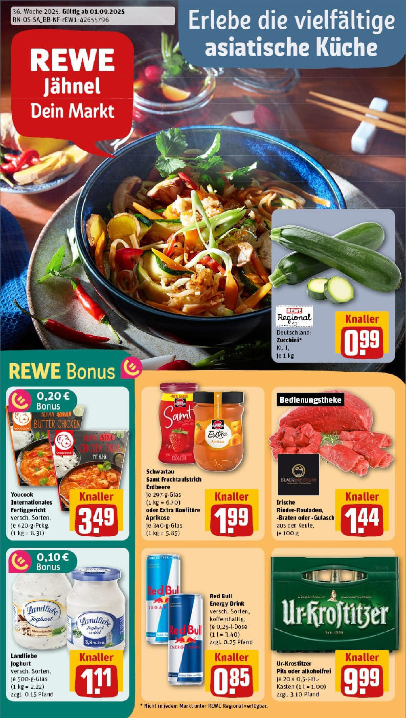 REWE Prospekt ab 01.09.2025 zum Blättern » Angebote | Seite: 1 | Produkte: Energy, Pils, Küche, Gulasch REWE Prospekt ab 01.09.2025 zum Blättern » Angebote | Seite: 1 | Produkte: Energy, Pils, Küche, Gulasch