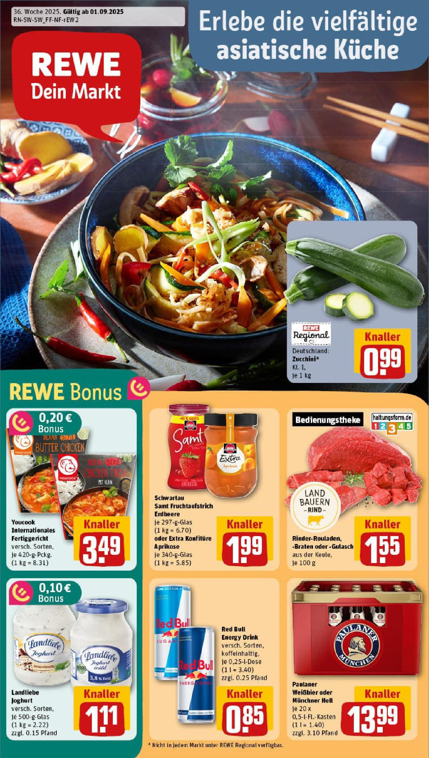 REWE Prospekt ab 01.09.2025 zum Blättern » Angebote | Seite: 1 | Produkte: Joghurt, Weißbier, Küche, Gulasch REWE Prospekt ab 01.09.2025 zum Blättern » Angebote | Seite: 1 | Produkte: Joghurt, Weißbier, Küche, Gulasch