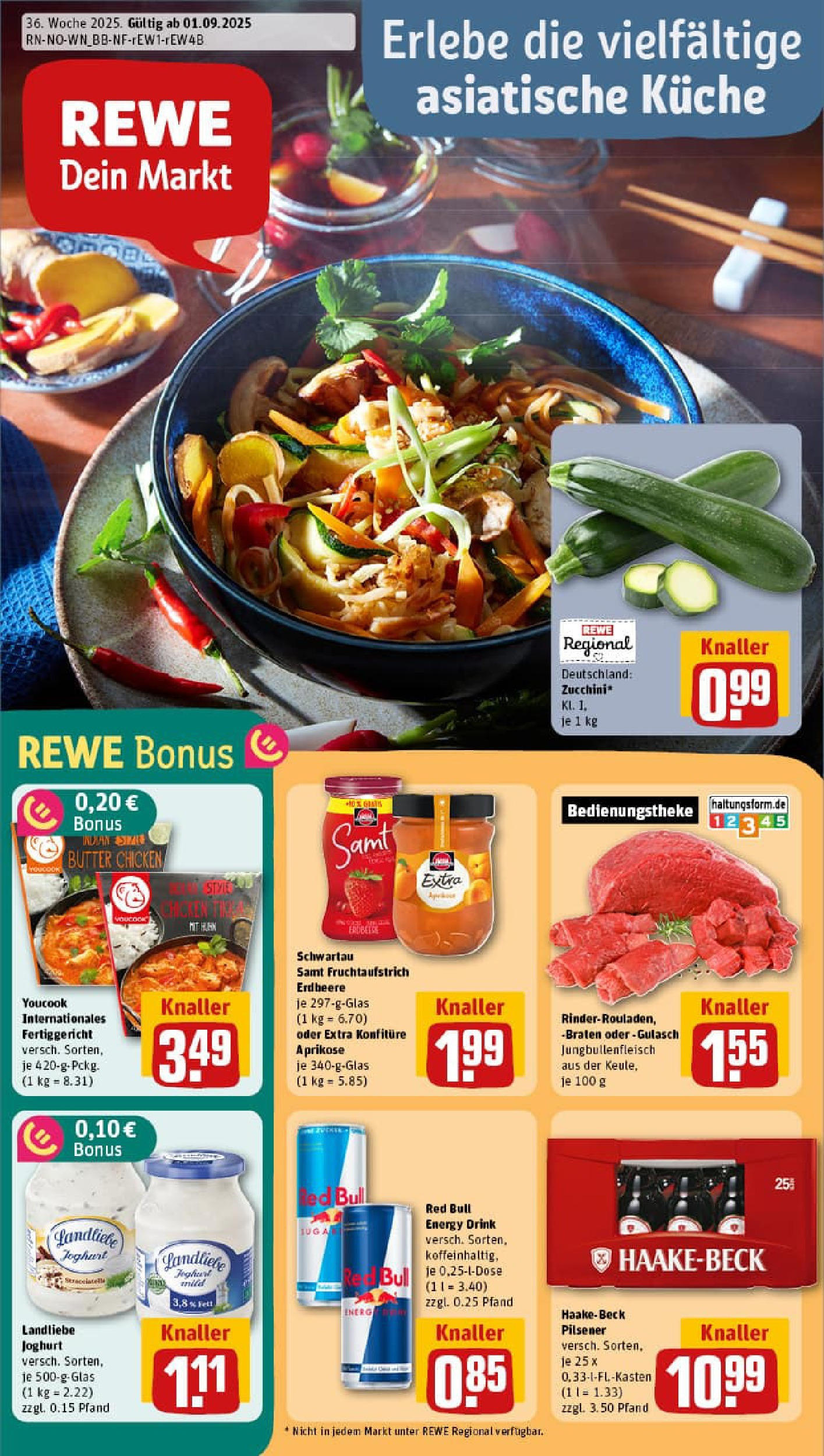 REWE Prospekt ab 01.09.2025 zum Blättern » Angebote | Seite: 1 | Produkte: Youcook, Butter, Joghurt, Zucchini REWE Prospekt ab 01.09.2025 zum Blättern » Angebote | Seite: 1 | Produkte: Youcook, Butter, Joghurt, Zucchini