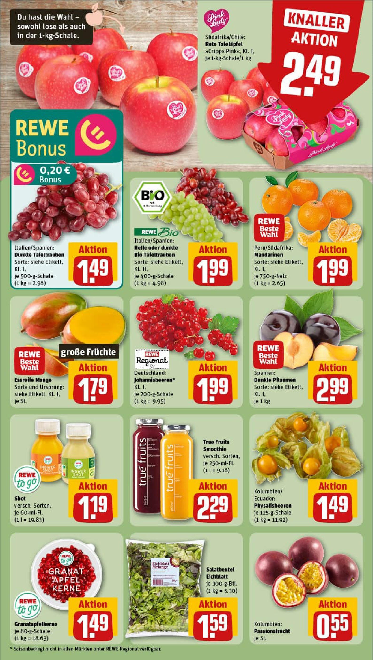 REWE Prospekt ab 01.09.2025 zum Blättern » Angebote | Seite: 4 | Produkte: Pflaumen, Äpfel, Mandarinen, Mango REWE Prospekt ab 01.09.2025 zum Blättern » Angebote | Seite: 4 | Produkte: Pflaumen, Äpfel, Mandarinen, Mango