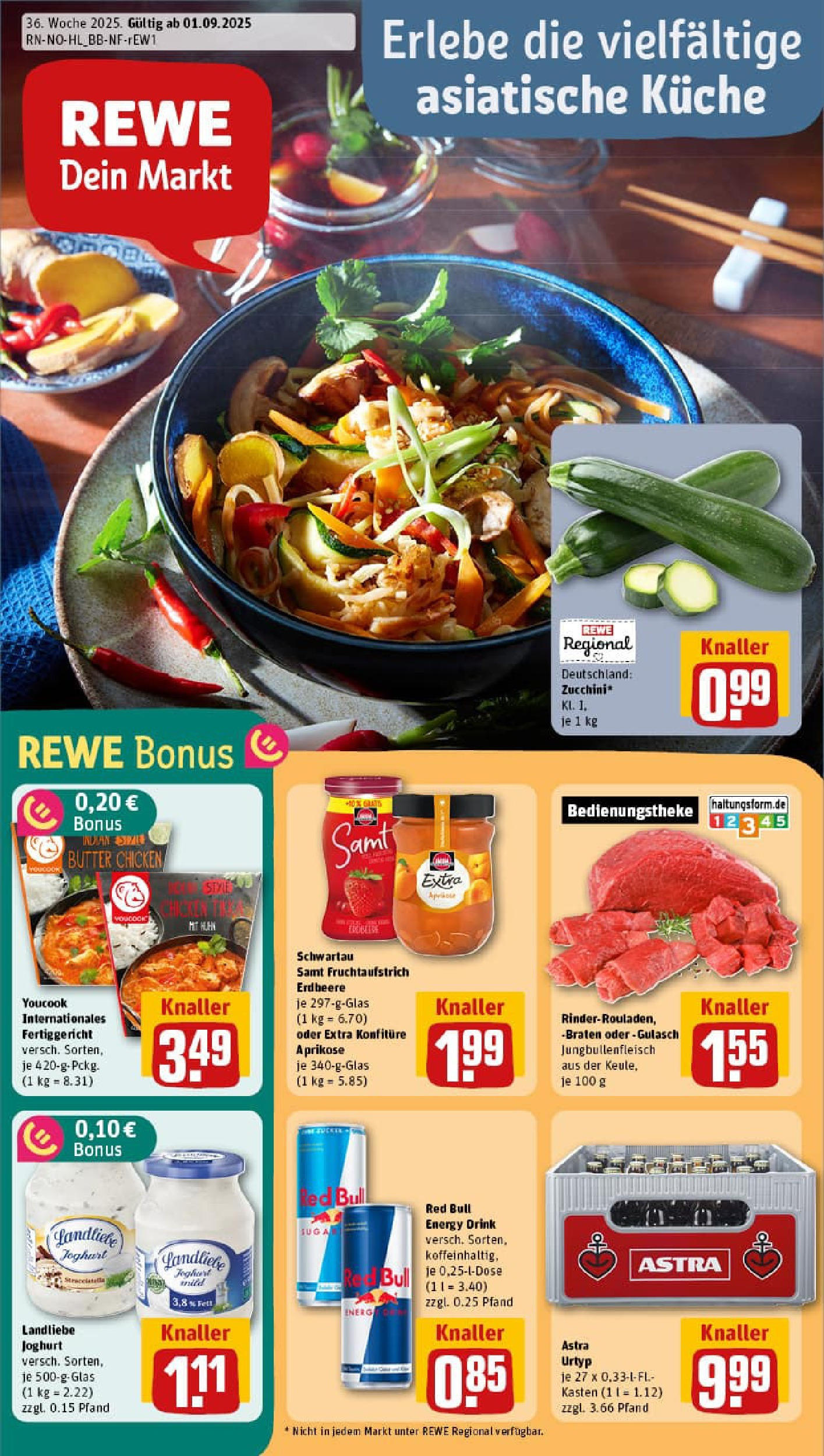 REWE Prospekt ab 01.09.2025 zum Blättern » Angebote | Seite: 1 | Produkte: Energy, Butter, Schwartau samt, Astra REWE Prospekt ab 01.09.2025 zum Blättern » Angebote | Seite: 1 | Produkte: Energy, Butter, Schwartau samt, Astra