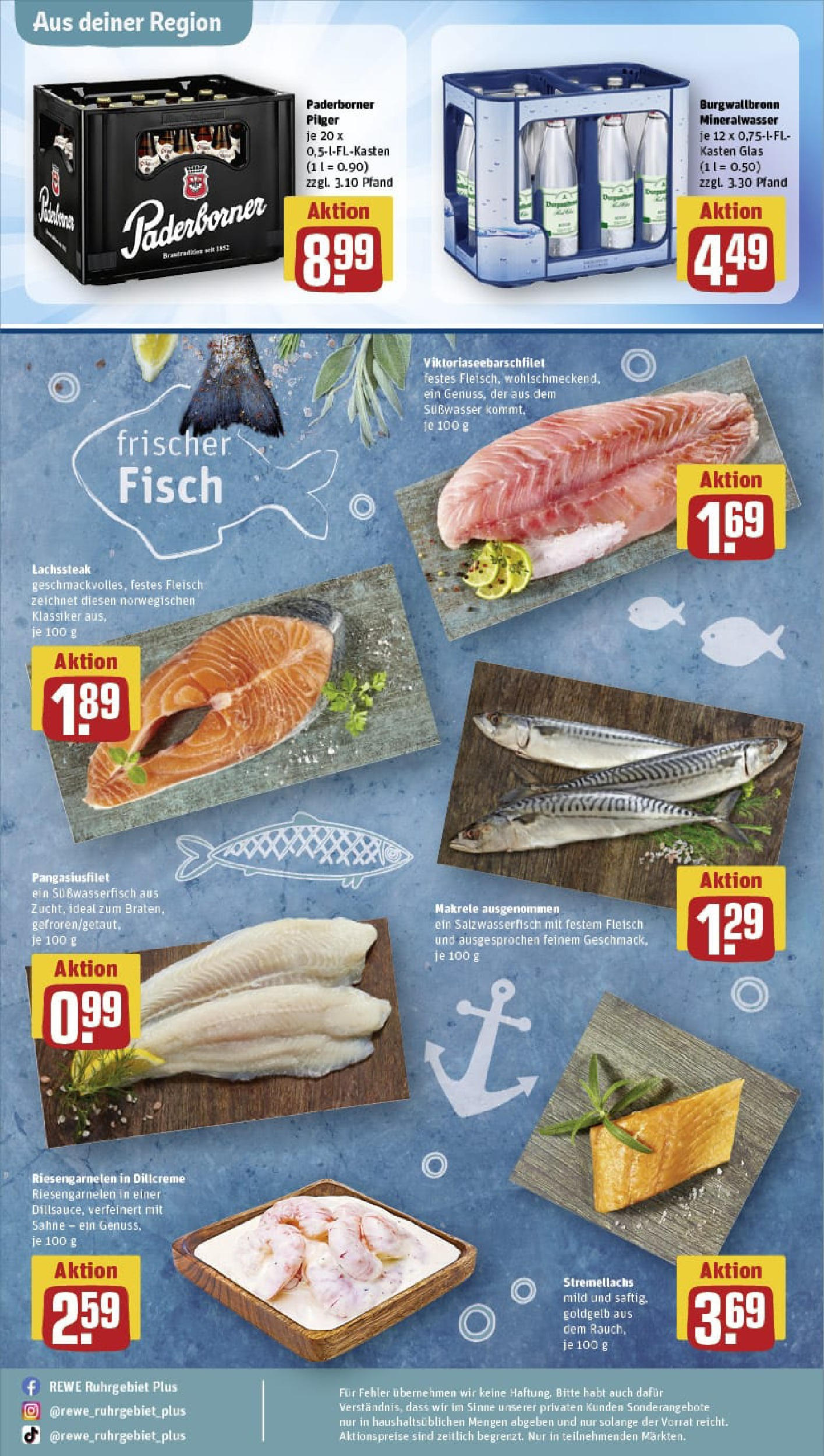 REWE Prospekt ab 01.09.2025 zum Blättern » Angebote | Seite: 34 | Produkte: Mineralwasser, Fisch, Sahne, Fleisch REWE Prospekt ab 01.09.2025 zum Blättern » Angebote | Seite: 34 | Produkte: Mineralwasser, Fisch, Sahne, Fleisch