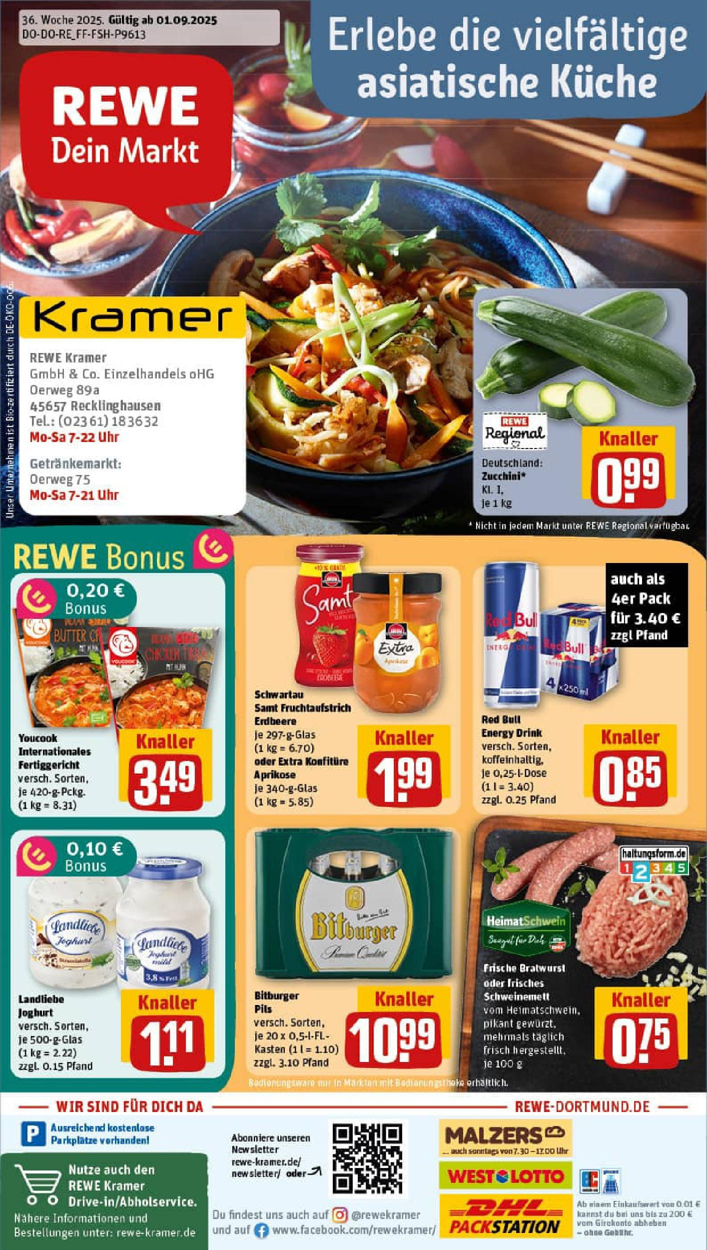 REWE Prospekt ab 01.09.2025 zum Blättern » Angebote | Seite: 1 | Produkte: Youcook, Red bull, Energy, Uhr REWE Prospekt ab 01.09.2025 zum Blättern » Angebote | Seite: 1 | Produkte: Youcook, Red bull, Energy, Uhr