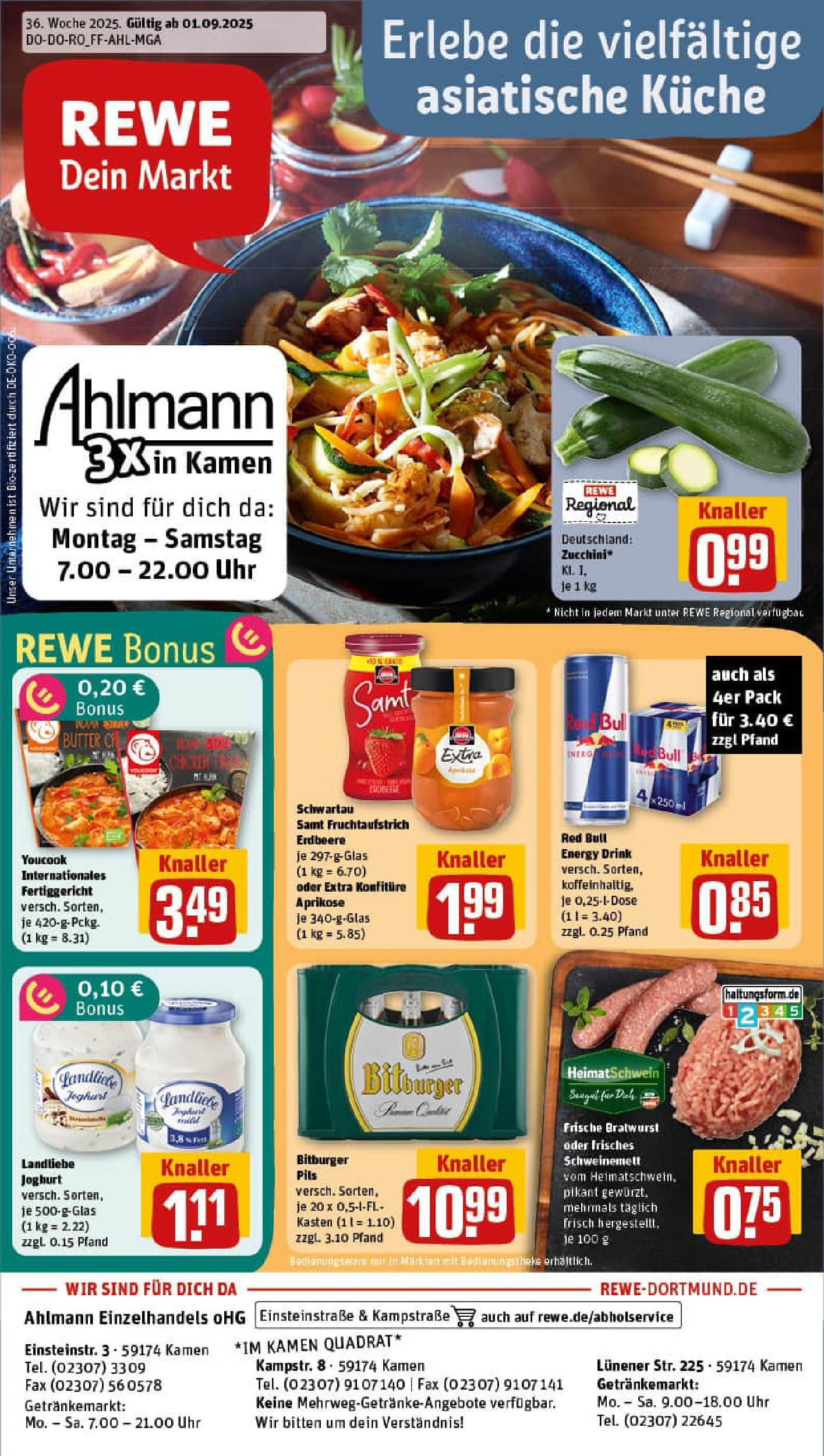 REWE Prospekt ab 01.09.2025 zum Blättern » Angebote | Seite: 1 | Produkte: Youcook, Schwartau samt, Küche, Landliebe joghurt REWE Prospekt ab 01.09.2025 zum Blättern » Angebote | Seite: 1 | Produkte: Youcook, Schwartau samt, Küche, Landliebe joghurt
