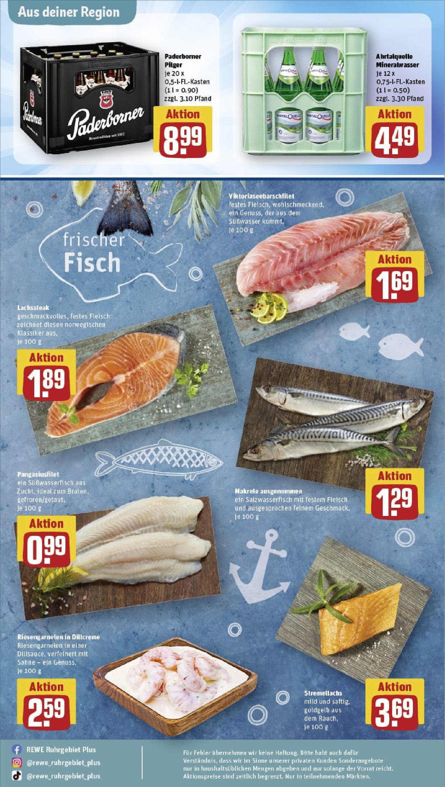 REWE Prospekt ab 01.09.2025 zum Blättern » Angebote | Seite: 34 | Produkte: Mineralwasser, Fisch, Sahne, Fleisch REWE Prospekt ab 01.09.2025 zum Blättern » Angebote | Seite: 34 | Produkte: Mineralwasser, Fisch, Sahne, Fleisch