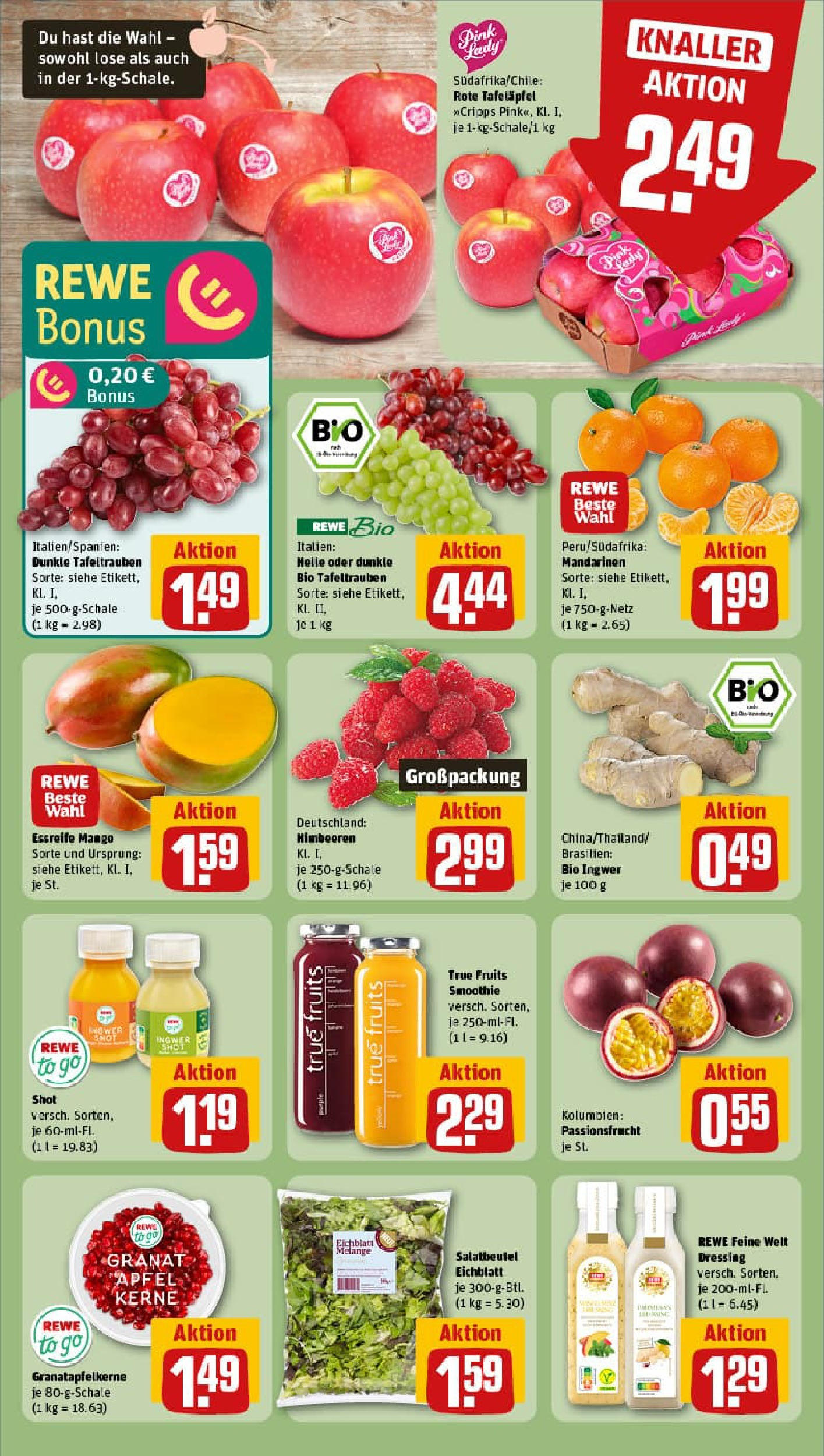 REWE Prospekt ab 01.09.2025 zum Blättern » Angebote | Seite: 4 | Produkte: Himbeeren, Äpfel, Mandarinen, Mango REWE Prospekt ab 01.09.2025 zum Blättern » Angebote | Seite: 4 | Produkte: Himbeeren, Äpfel, Mandarinen, Mango