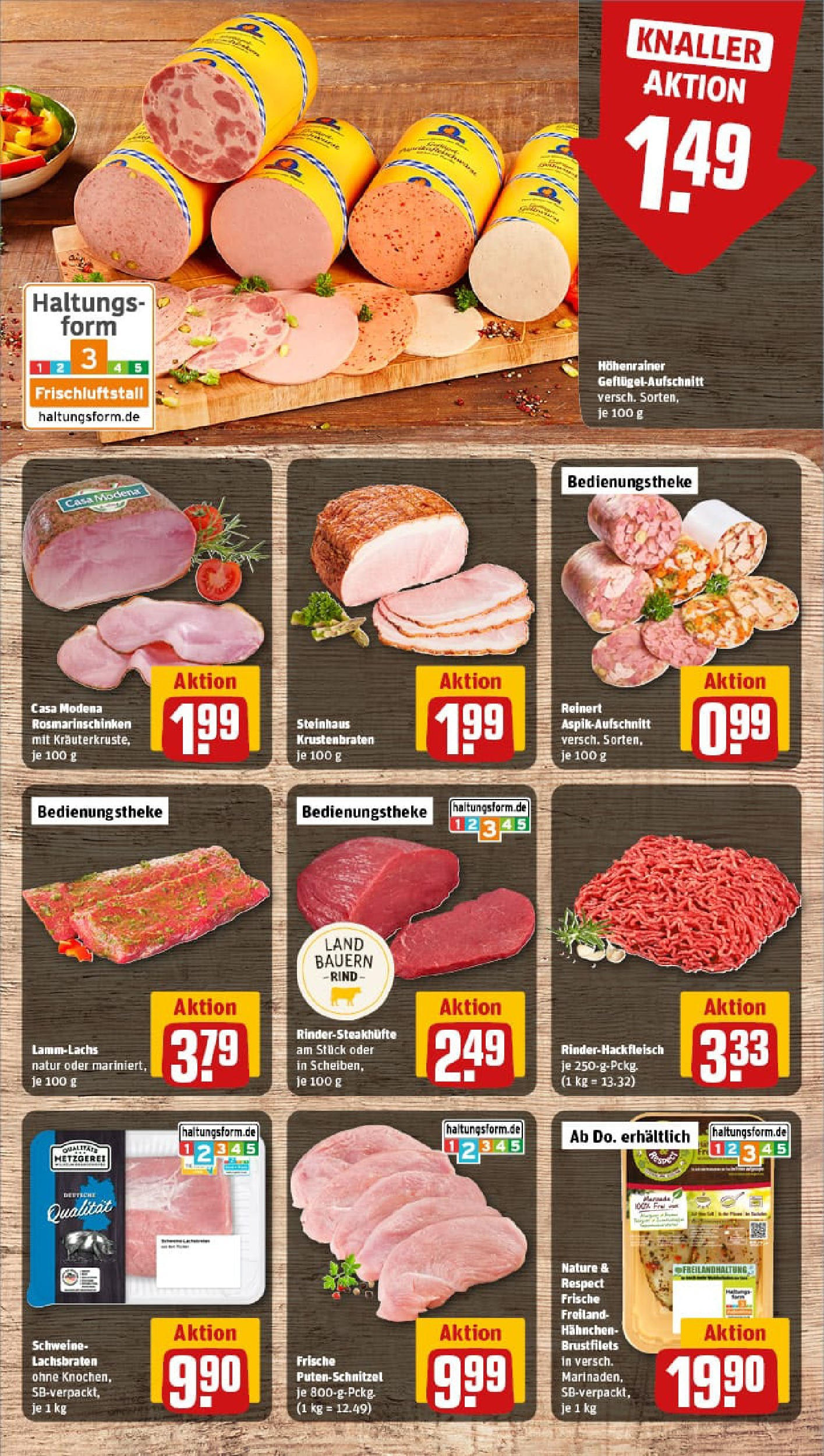 REWE Prospekt ab 01.09.2025 zum Blättern » Angebote | Seite: 8 | Produkte: Hahnchen, Krustenbraten, Putenschnitzel, Steak REWE Prospekt ab 01.09.2025 zum Blättern » Angebote | Seite: 8 | Produkte: Hahnchen, Krustenbraten, Putenschnitzel, Steak