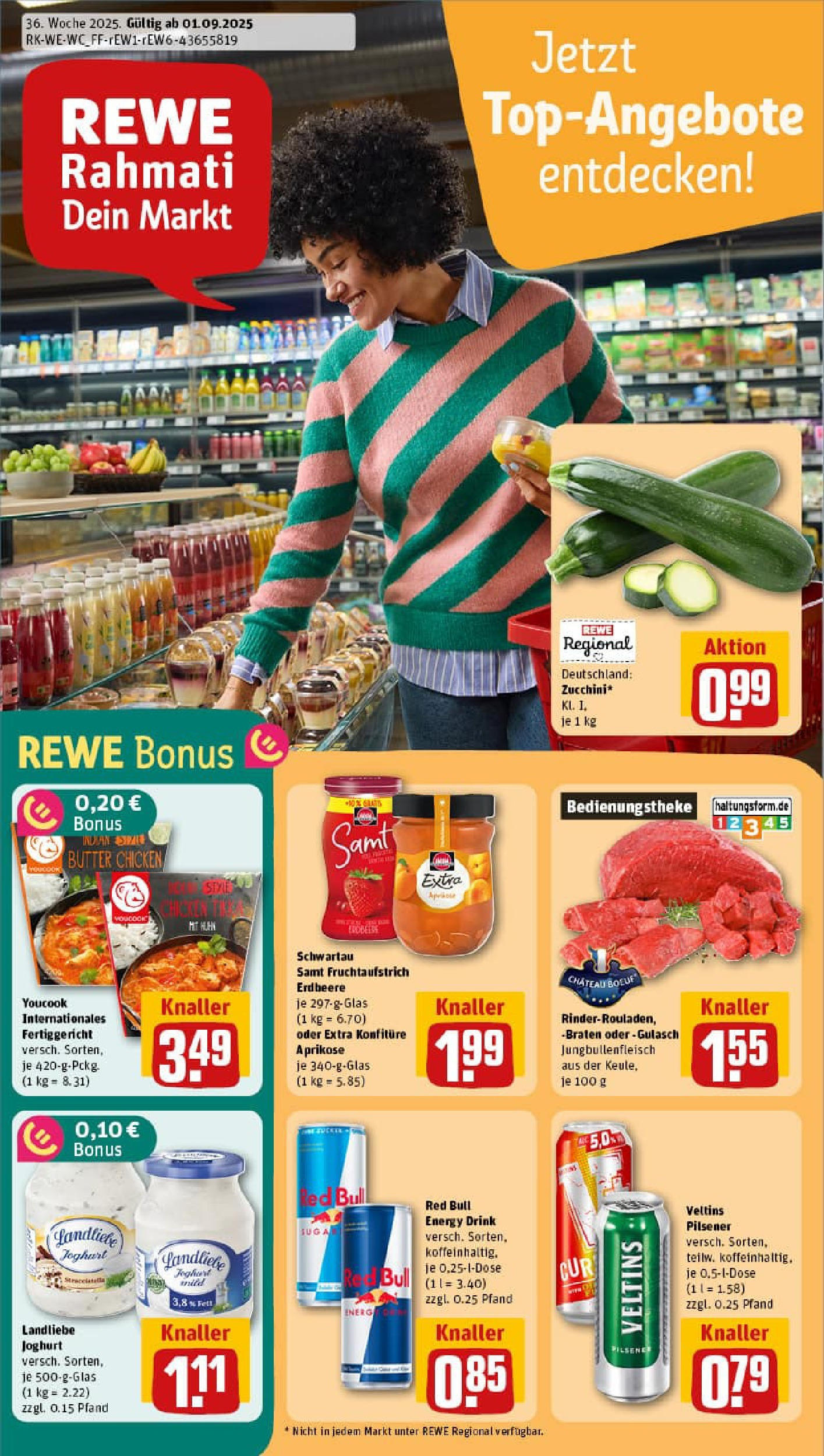 REWE Prospekt ab 01.09.2025 nächste Woche - Prospekt Bergisch Gladbach / Refrath Vorschau von dem Prospekt des Geschäftes Rewe, gültig ab dem 01.09.2025