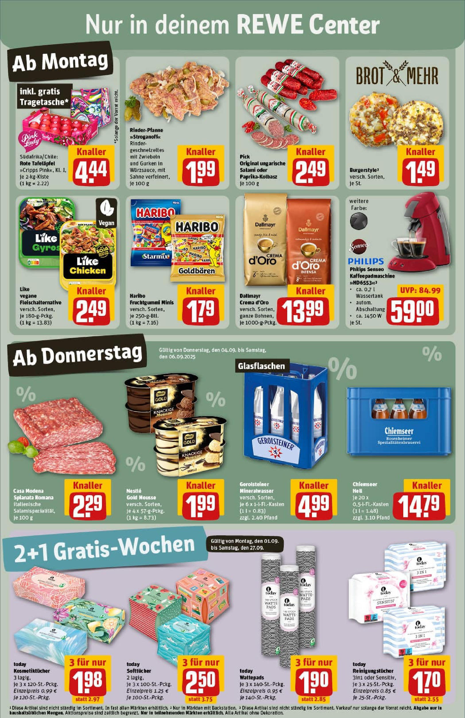 REWE Prospekt ab 01.09.2025 zum Blättern » Angebote | Seite: 3 | Produkte: Haribo, Burger, Gyros, Brot REWE Prospekt ab 01.09.2025 zum Blättern » Angebote | Seite: 3 | Produkte: Haribo, Burger, Gyros, Brot